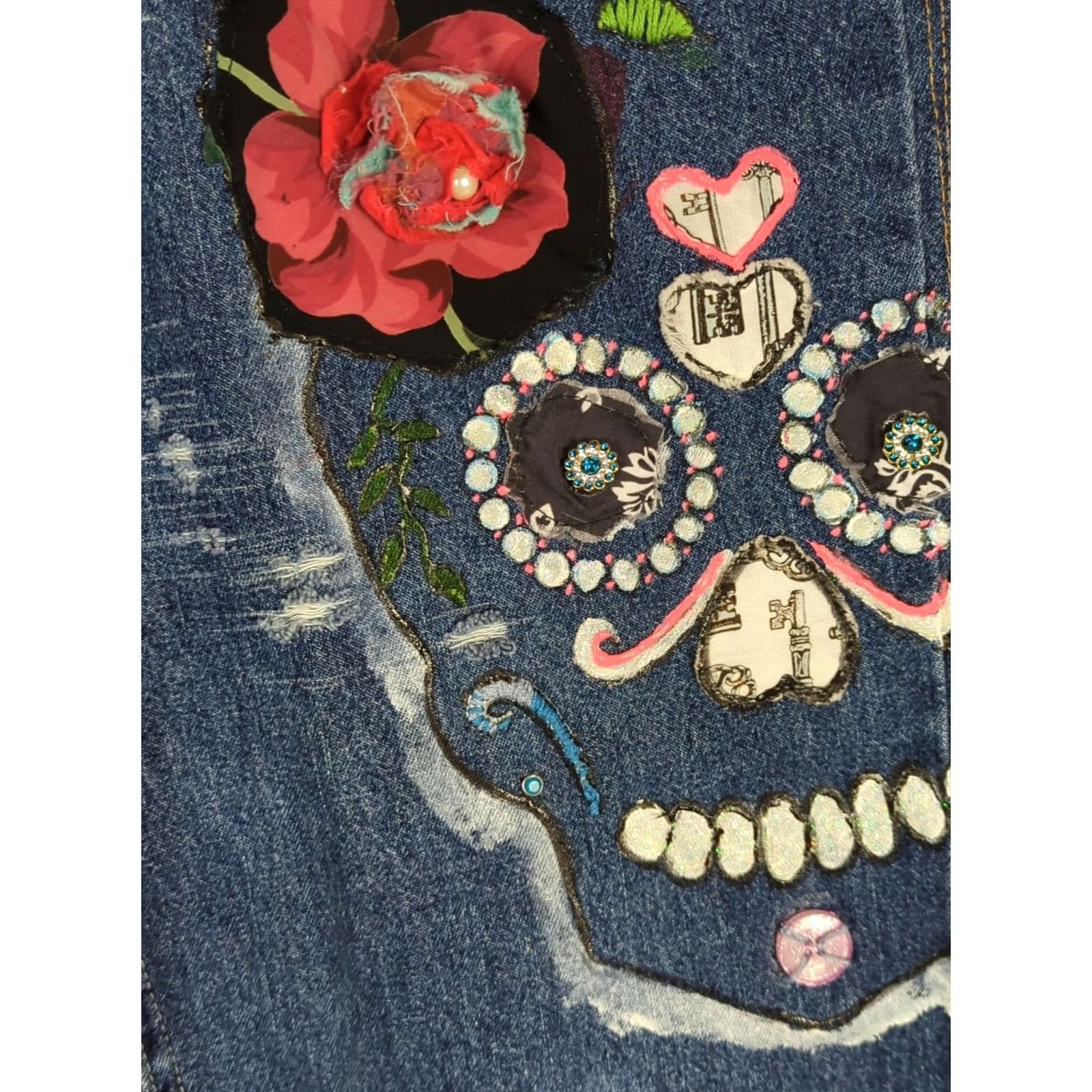Levi's Levi's Jeans Patchwork Hippe Upcycled Woodstock Multicolor 14P Petites Women Straight Denim J15P? Size 36" / US 14 / IT 50 - 3 Thumbnail