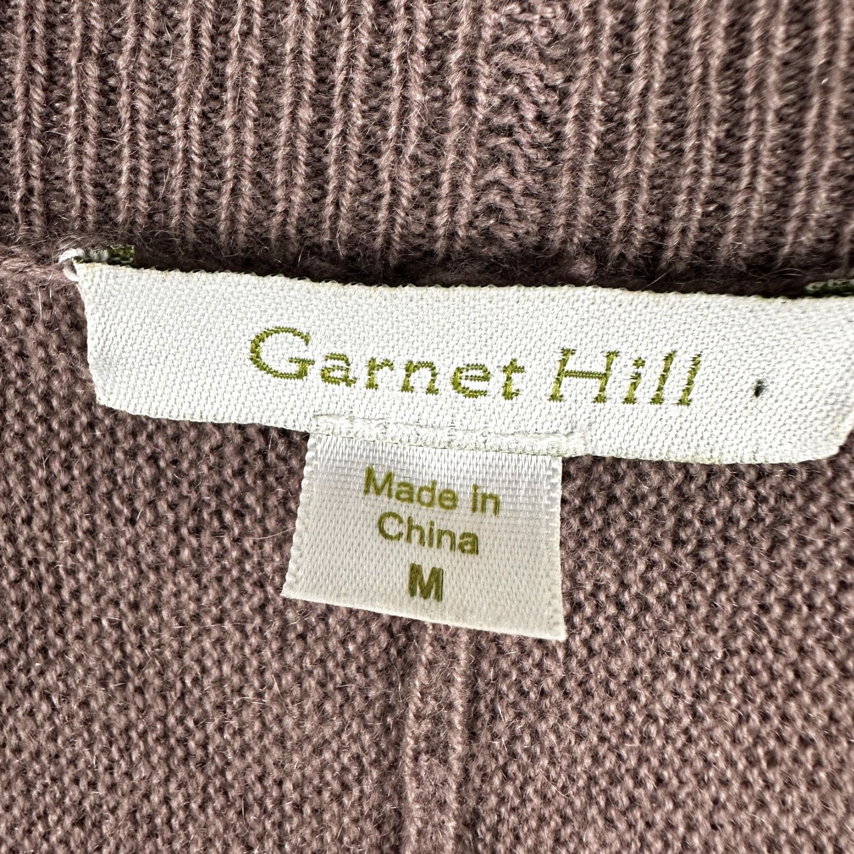Vintage Garnet Hill Cardigan Sweater Womens Medium Brown 100% Cashmere Open Front Ruffle Knit Slim Long Sleeve Size M / US 6-8 / IT 42-44 - 2 Thumbnail