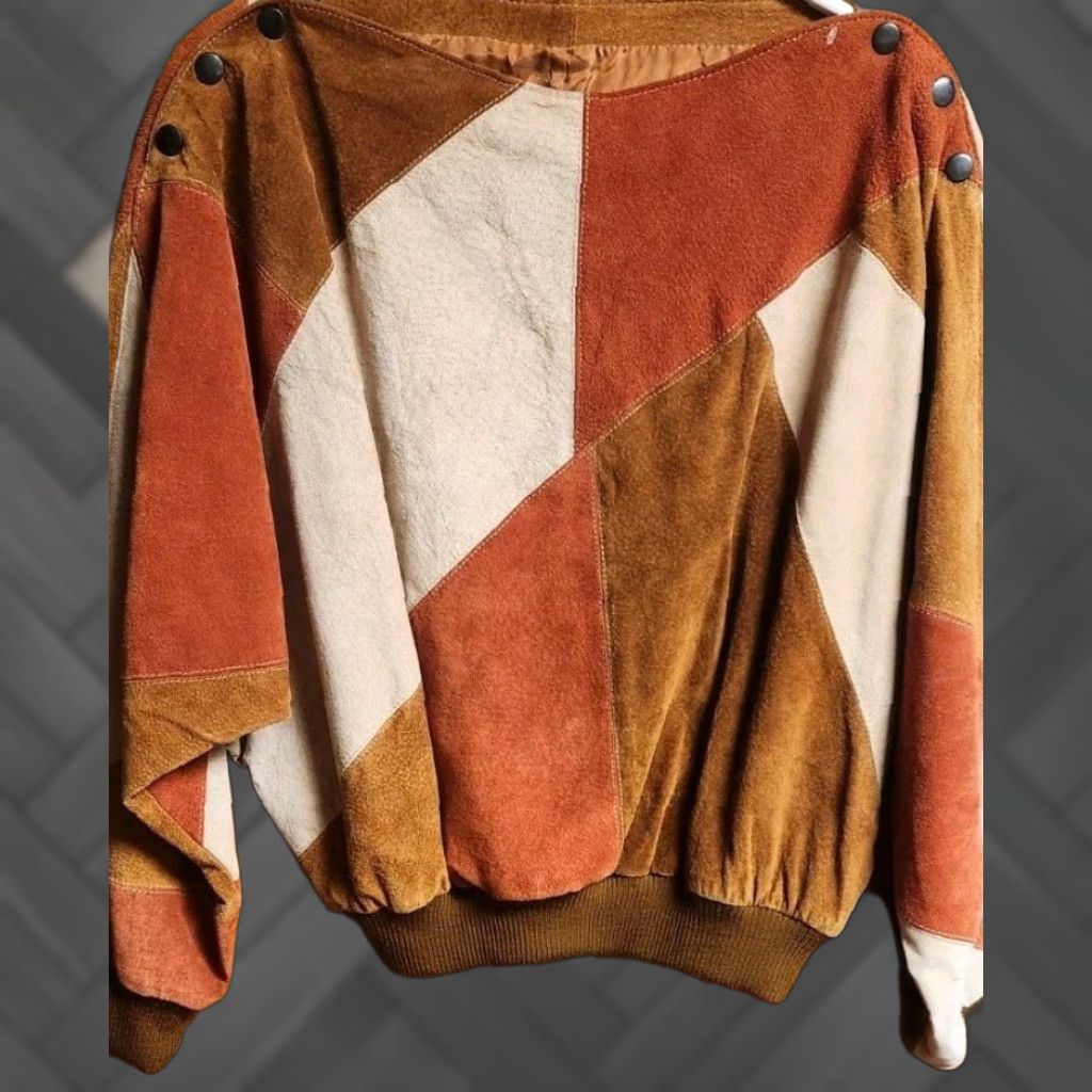 Vintage VINTAGE Montgomery Ward Leather Patchwork Top The Tannery Women Sz 13/14 Suede Lined VTG Blouse Size XL / US 12-14 / IT 48-50 - 1 Thumbnail