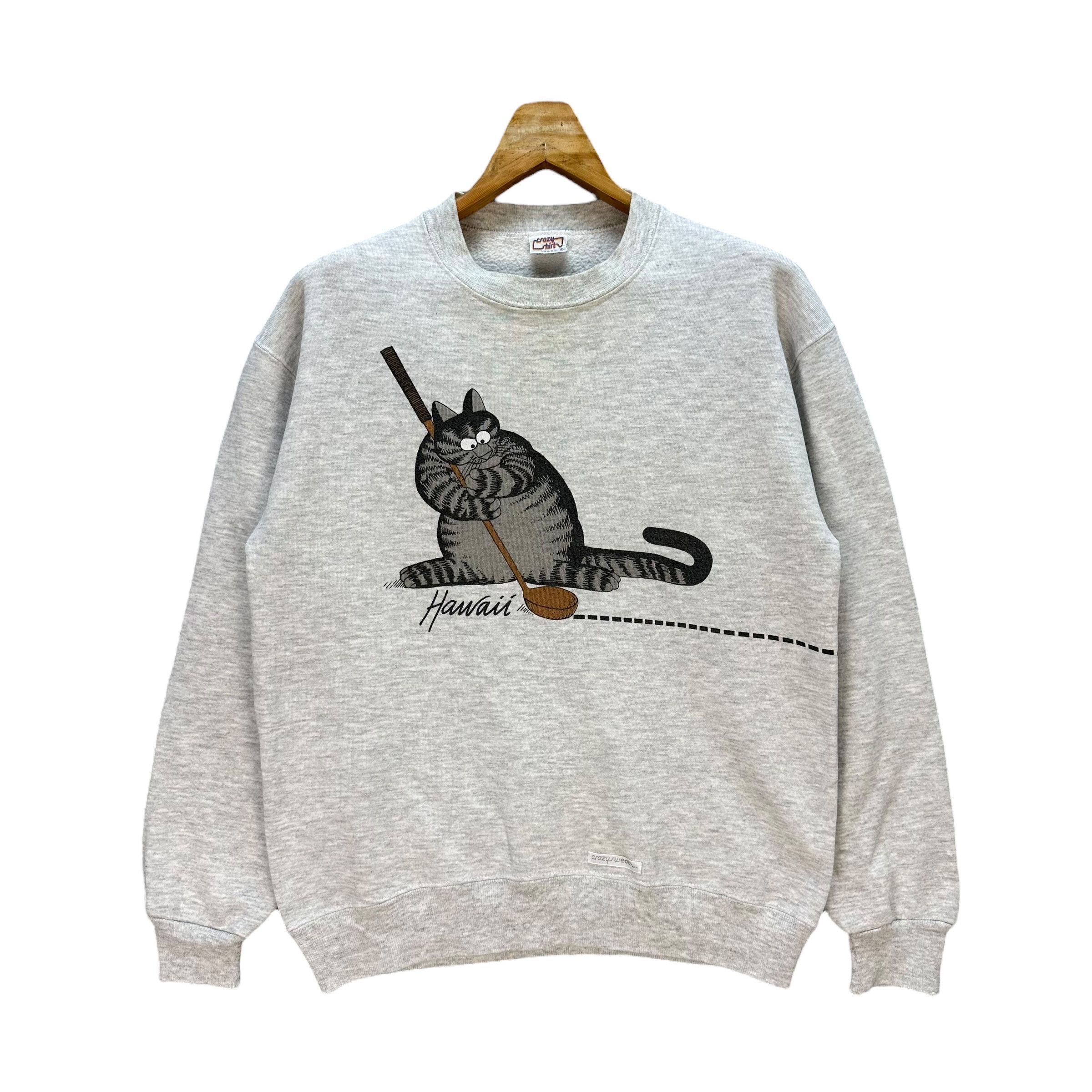 Vintage 90s CRAZY SHIRT Hawaii Cat Golf Big Logo Sweatshirt #A5-0108 Size US M / EU 48-50 / 2 - 1 Thumbnail