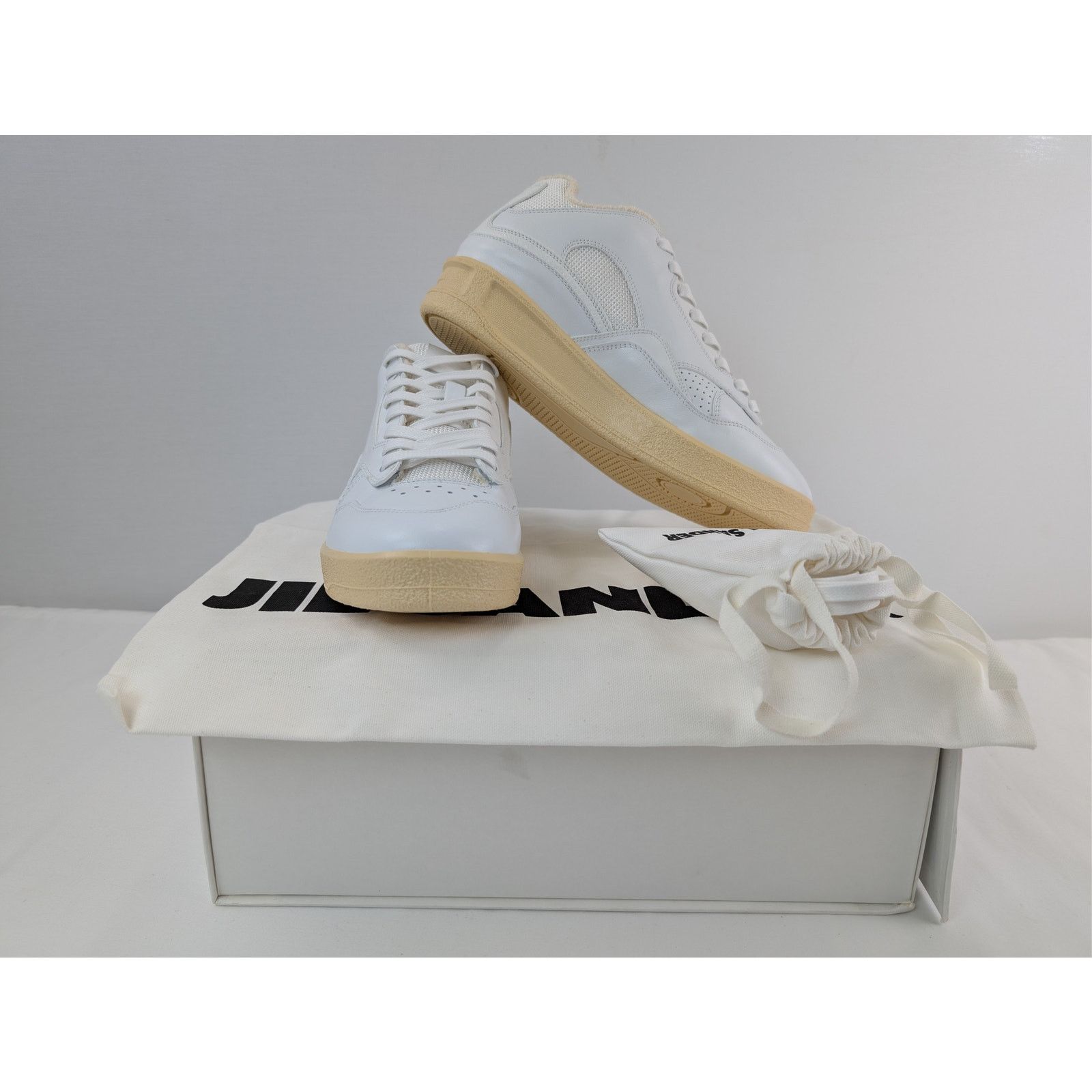 Jil Sander o1rshd1 Dragon Fabric Gummy Cow Nappa Sneakers in White Size US 10 / EU 43 - 18 Thumbnail