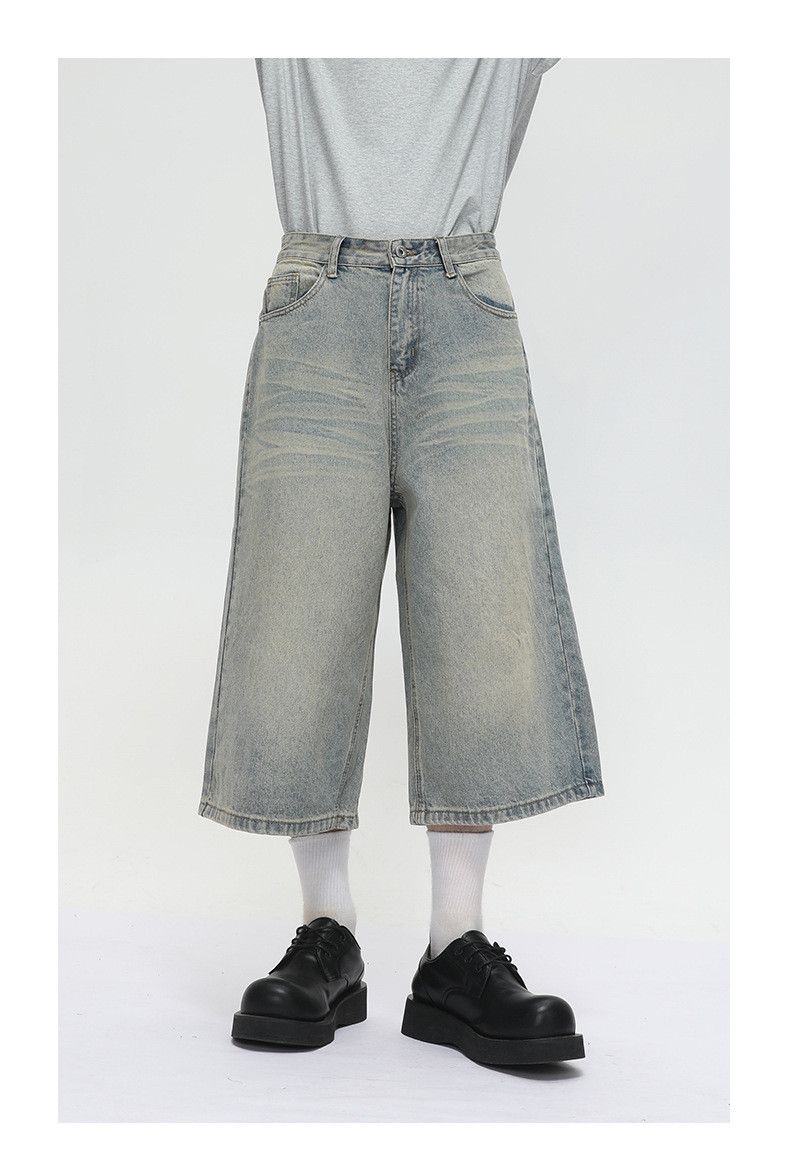 Japanese Brand × Jean American distressed retro straight loose denim shorts Size US 32 / EU 48 - 4 Thumbnail