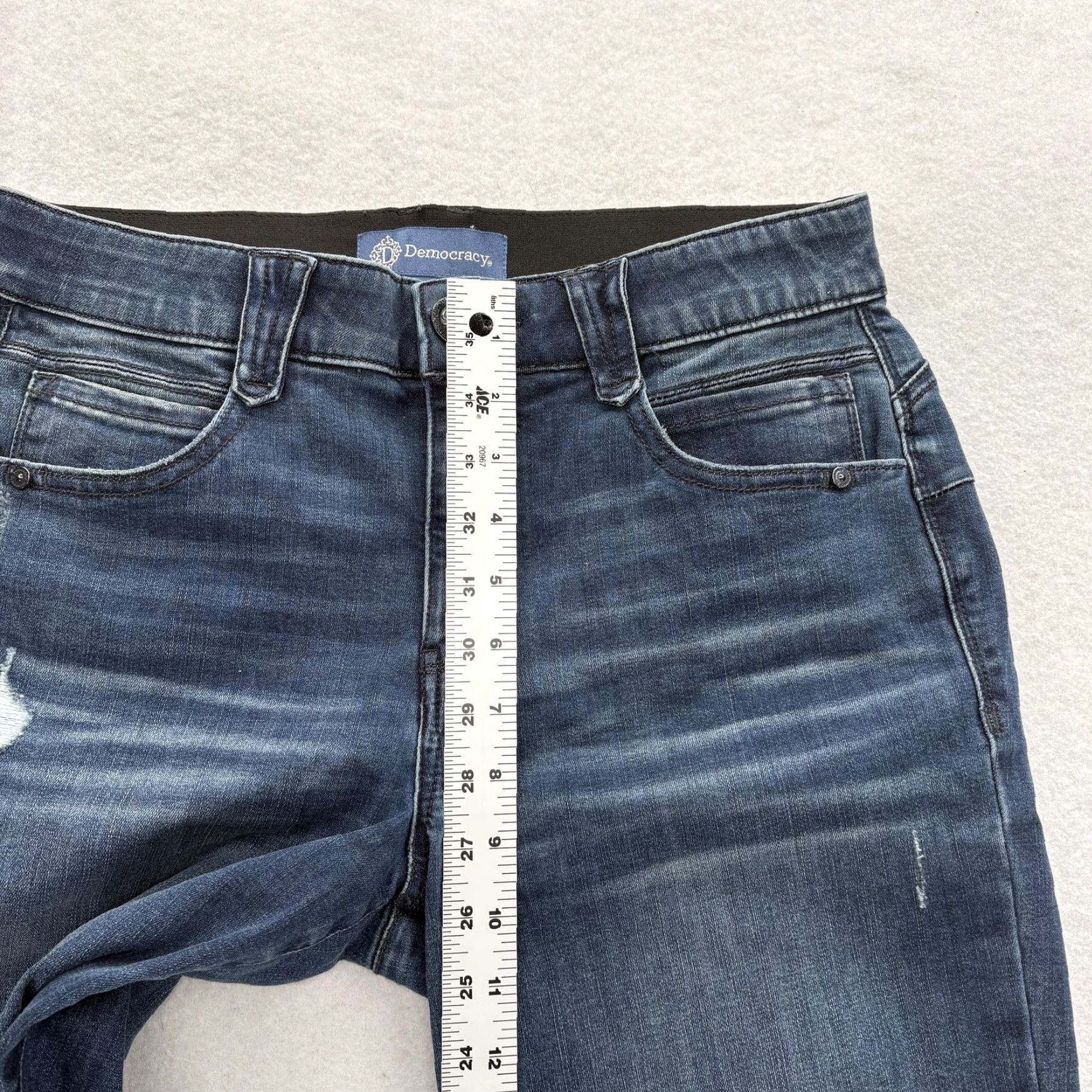 Vintage Democracy Ab Solution Jeans Womens 8 Blue Mid Rise Straight Stretch Denim Pants Size 30" / US 8 / IT 44 - 7 Thumbnail