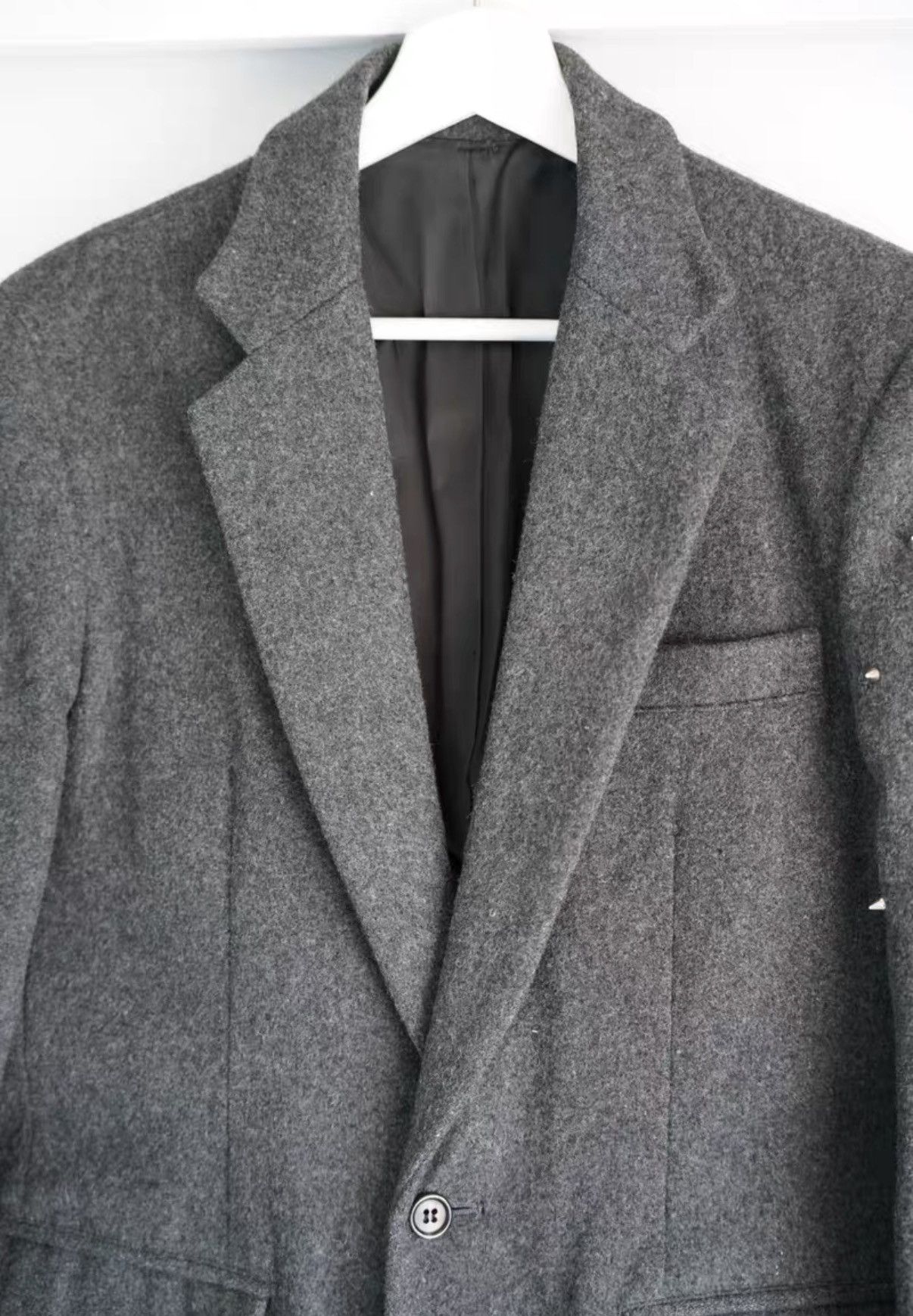 Yohji Yamamoto Sulvam 15AW Studded Sleeve Wool Coat K4 Size US S / EU 44-46 / 1 - 3 Thumbnail