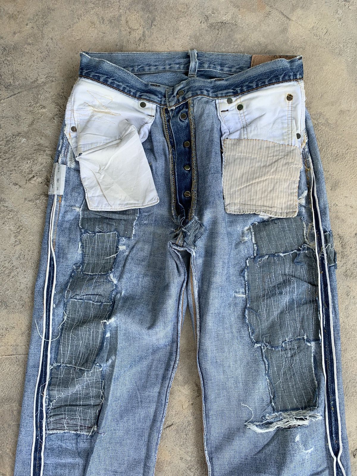 Levi's × Vintage Vintage Levis 501XX 555 Big E Selvedge Distressed Denim Size US 30 / EU 46 - 18 Thumbnail