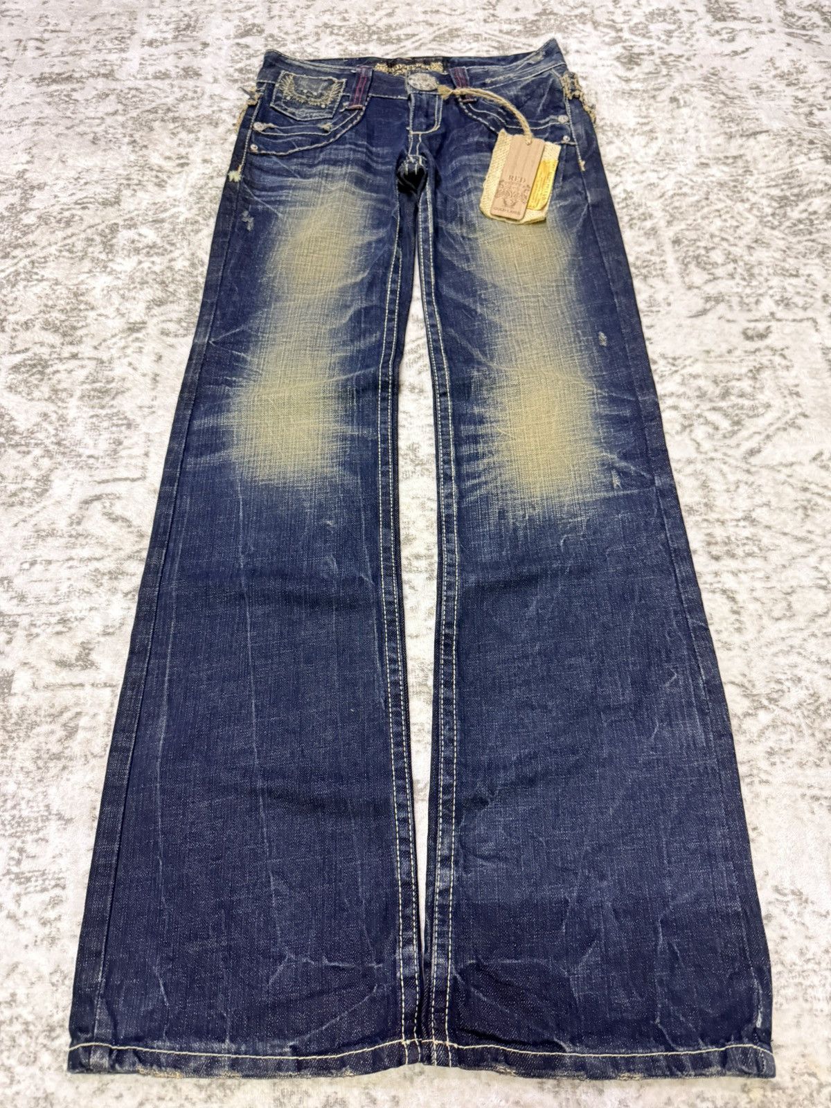 Japanese Brand Vintage Red Pepper Japan Embroidery Wings Flare Jeans Size 26" / US 2 / IT 38 - 2 Thumbnail