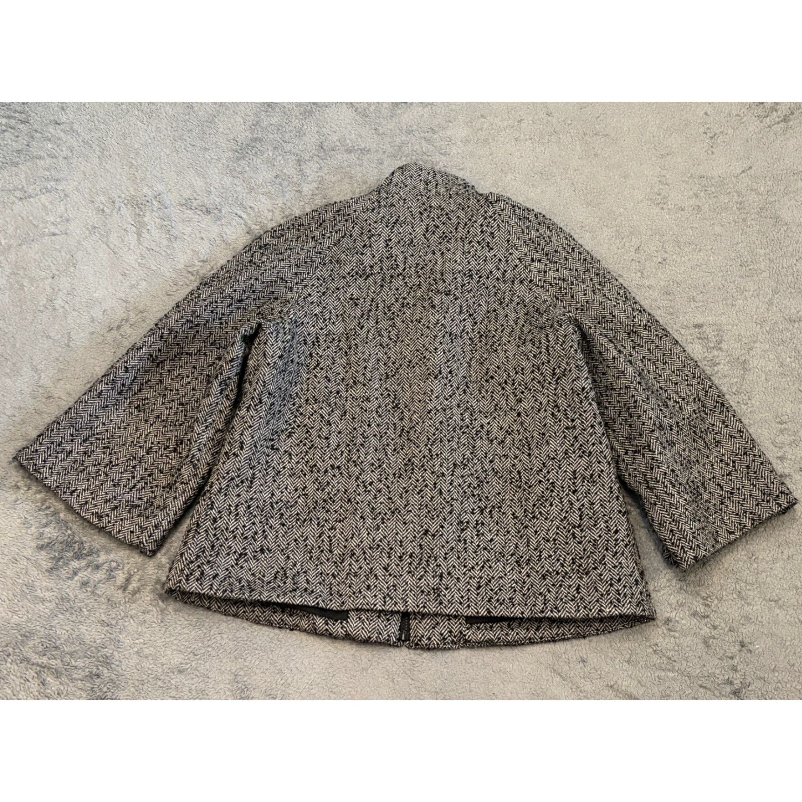 Betsey Johnson Betsey Johnson Pea Coat Jacket Women M Full Zip Herringbone Black White 90s Classic City College Size M / US 6-8 / IT 42-44 - 5 Thumbnail