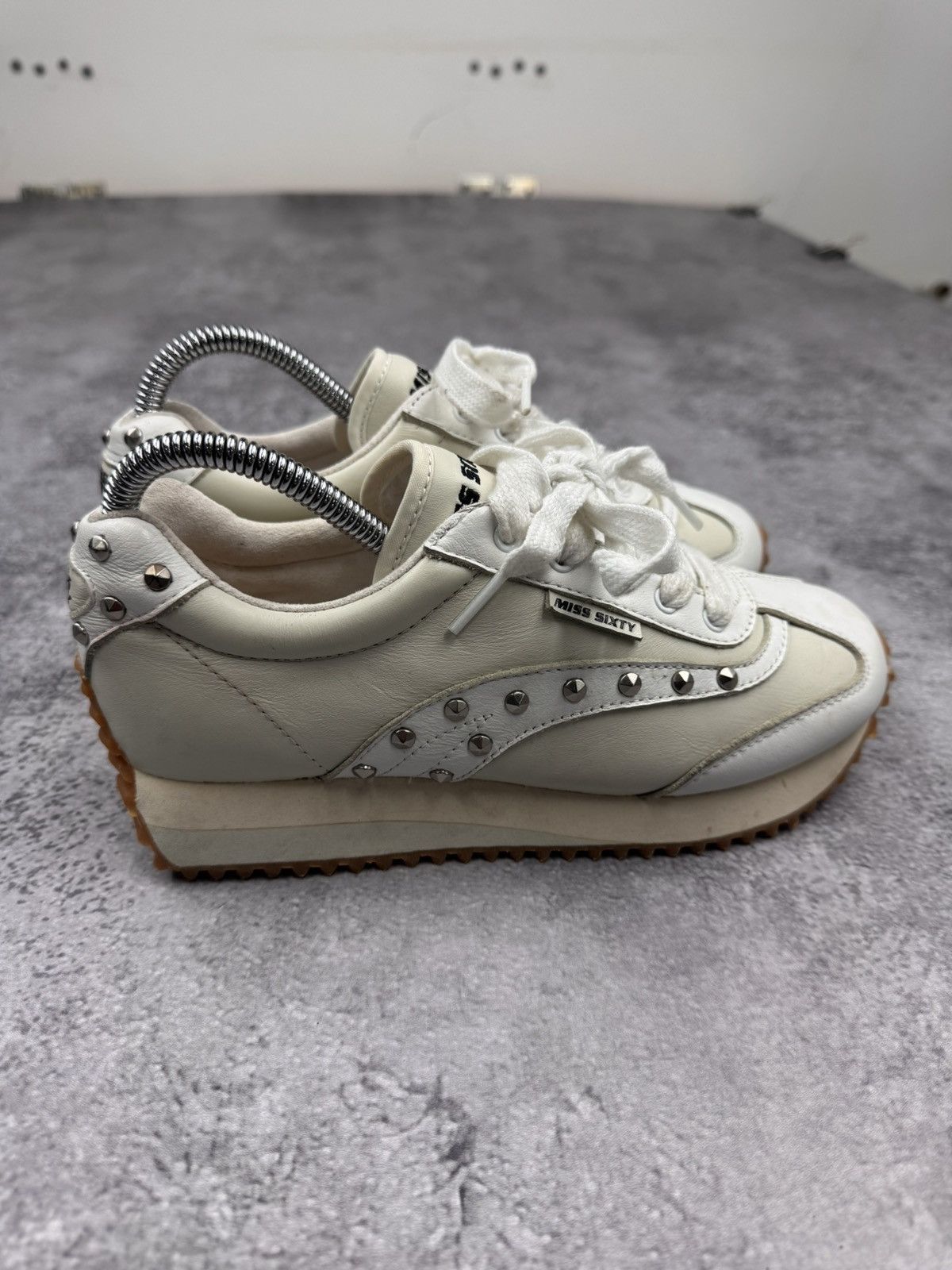 Miss Sixty Miss Sixty Off White Leather Women Sneakers Size 36 Size US 6 / IT 36 - 4 Thumbnail