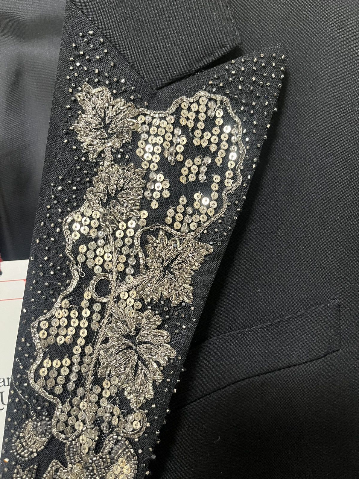 Alexander McQueen Embellished Floral-Lapel Tuxedo Jacket Sz 54R EU(43R US) Size 54R - 7 Thumbnail