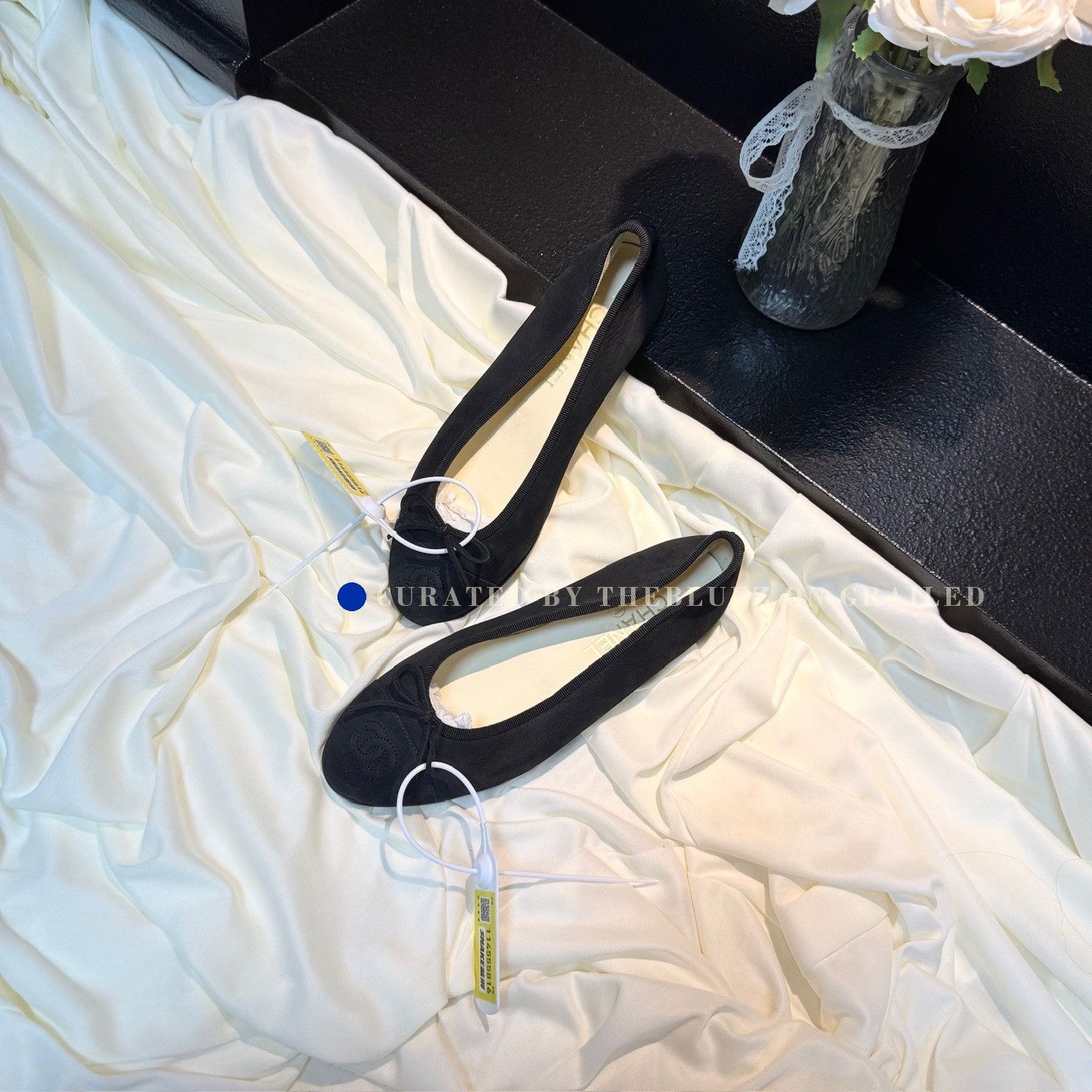 Chanel Chanel Black Double C Embroidery Flats Size US 5 / IT 35 - 1 Thumbnail
