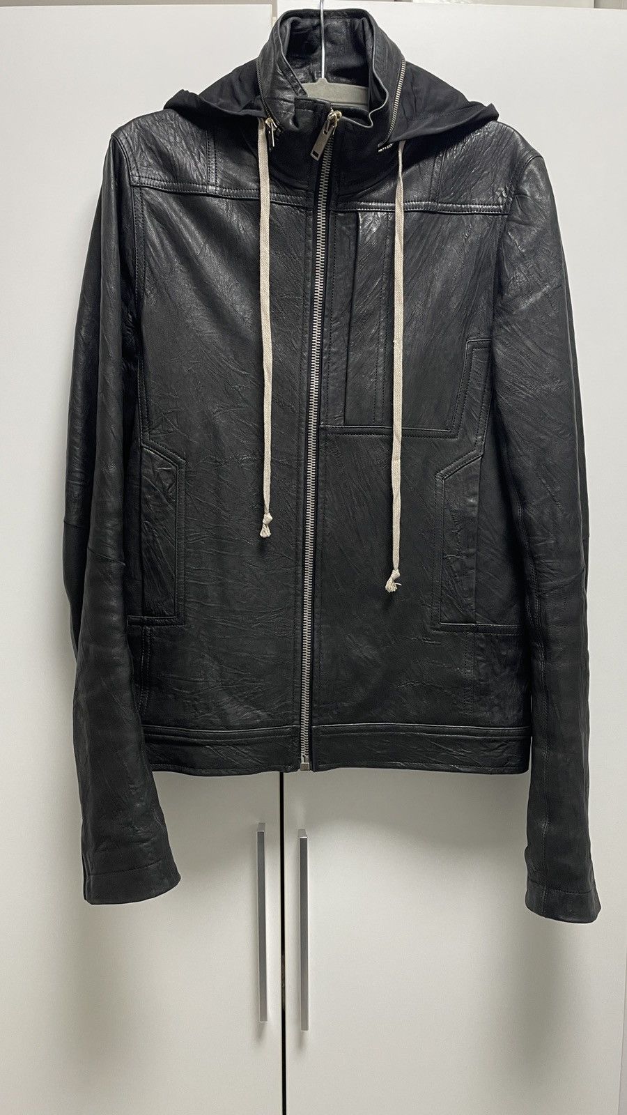 Rick Owens 13f/w Limited leather jacket *mint Hidden hood on neck Size US L / EU 52-54 / 3 - 2 Thumbnail