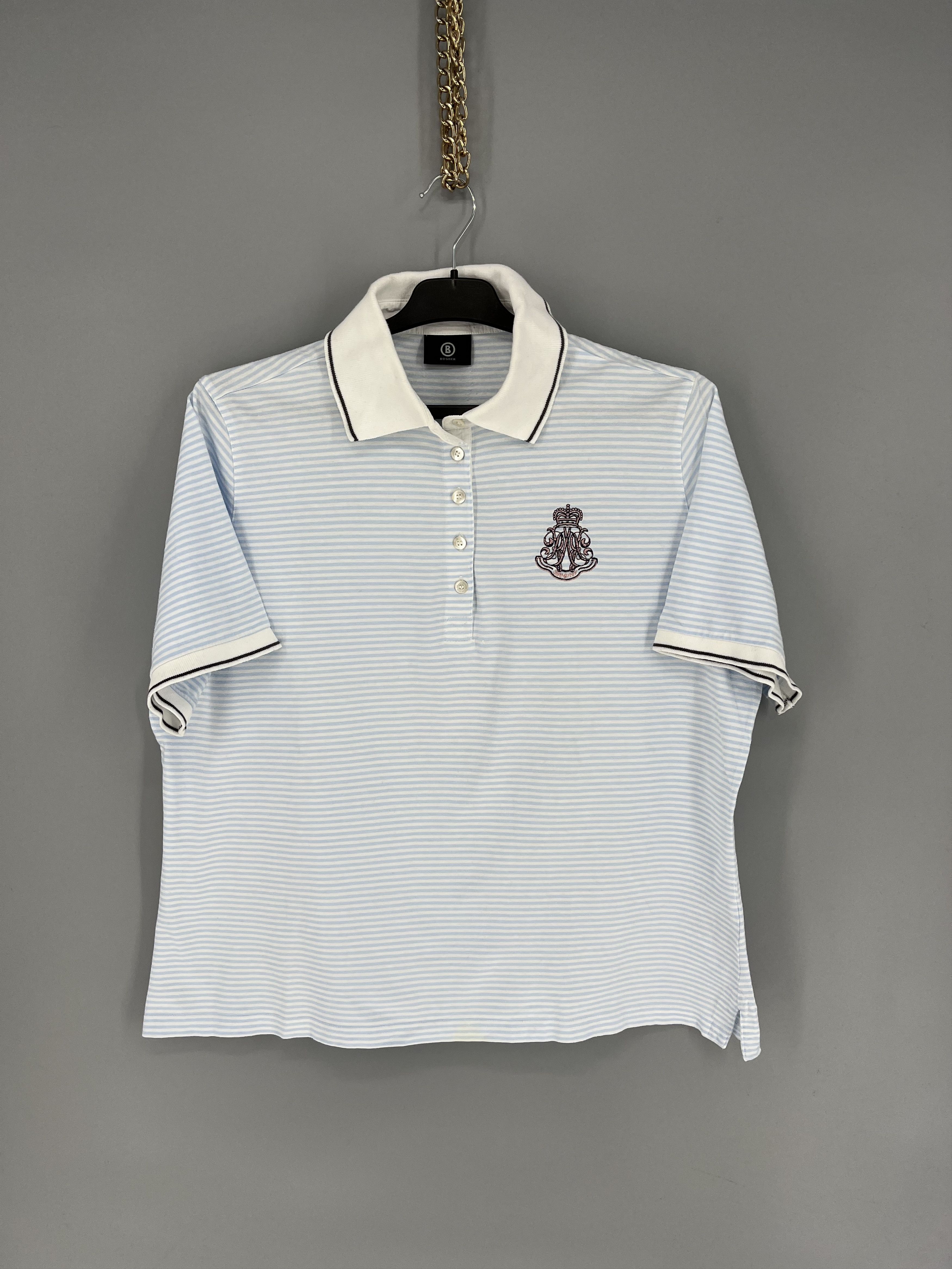 Bogner Bogner Premium Women’s Short Sleeve Striped Polo Shirt Size XXL / US 16-18 / IT 52-54 - 1 Thumbnail