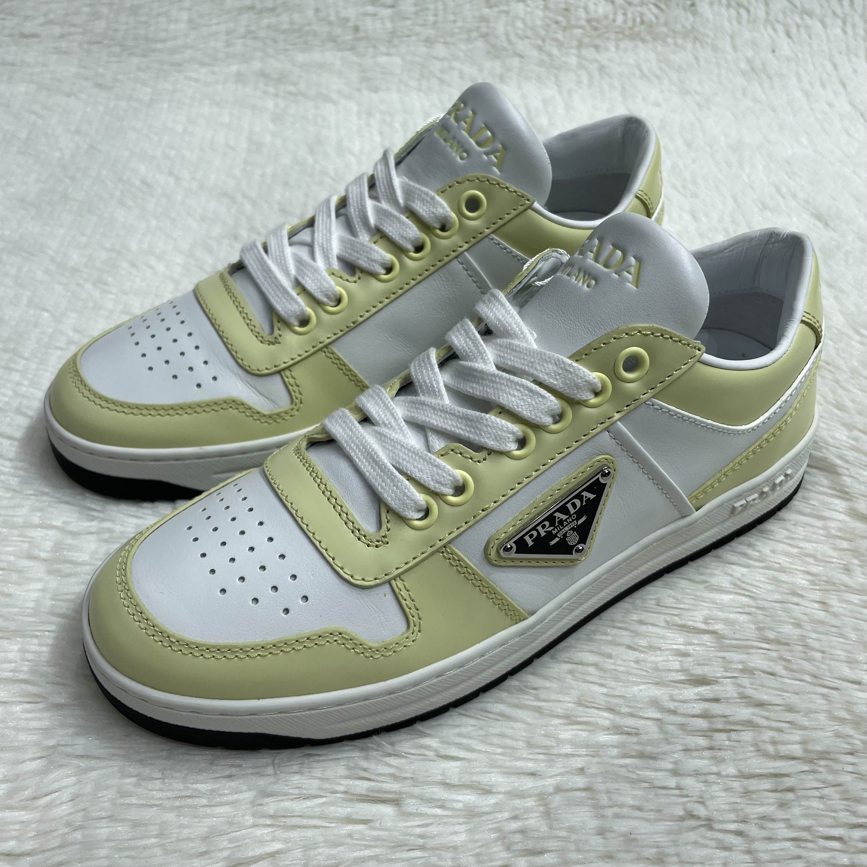 Prada Prada Downtown Leather Sneakers Yellow Size 36.5 Size US 6.5 / IT 36.5 - 1 Thumbnail