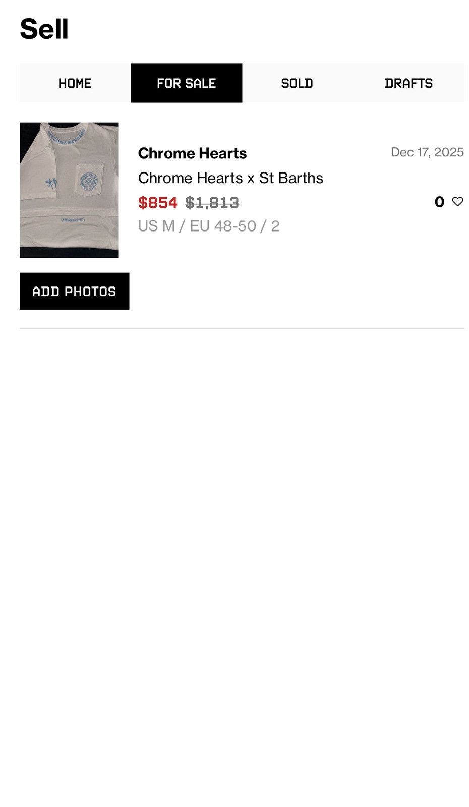 Chrome Hearts Chrome Hearts x St Barths Size US M / EU 48-50 / 2 - 1 Thumbnail