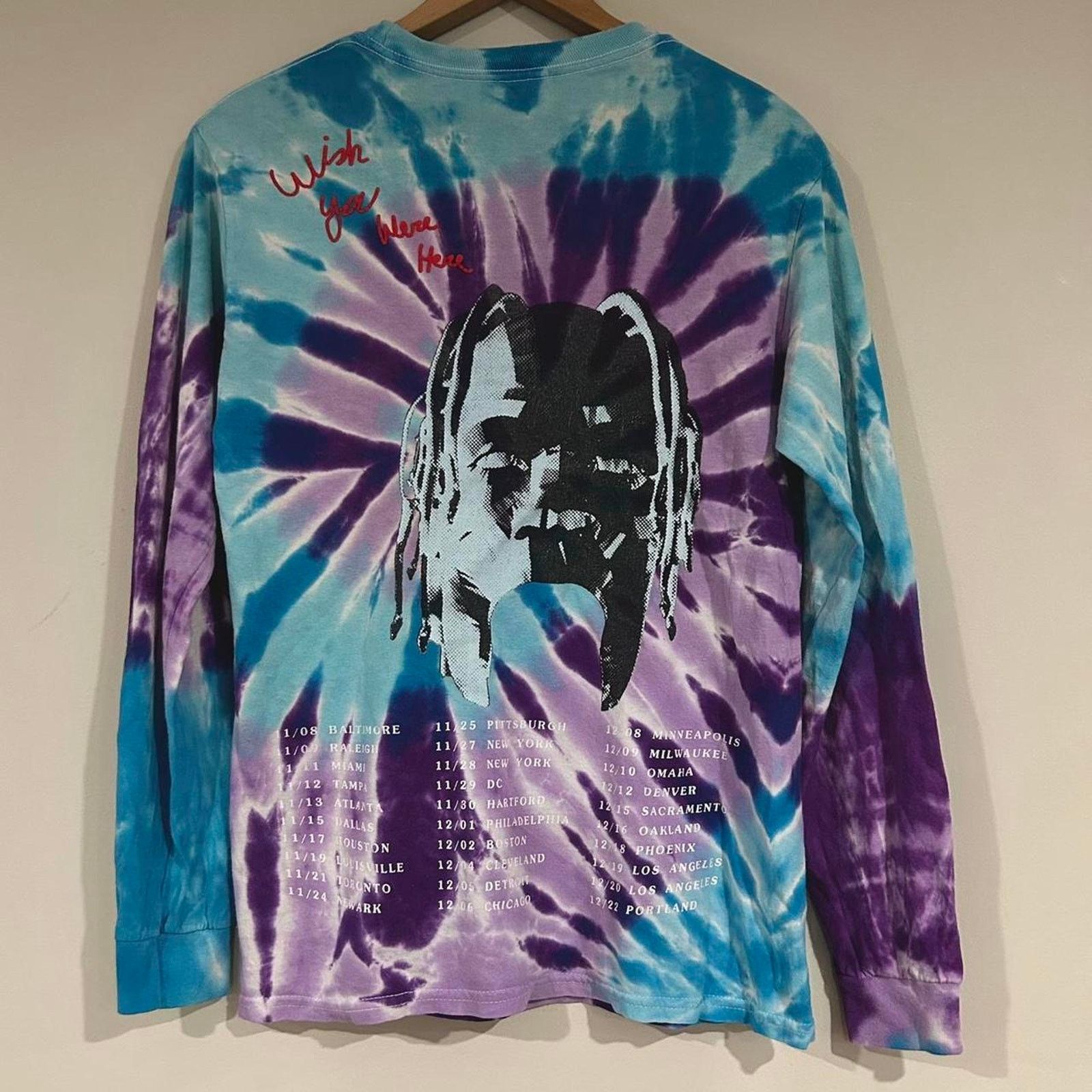 tie dye astroworld shirt long sleeve