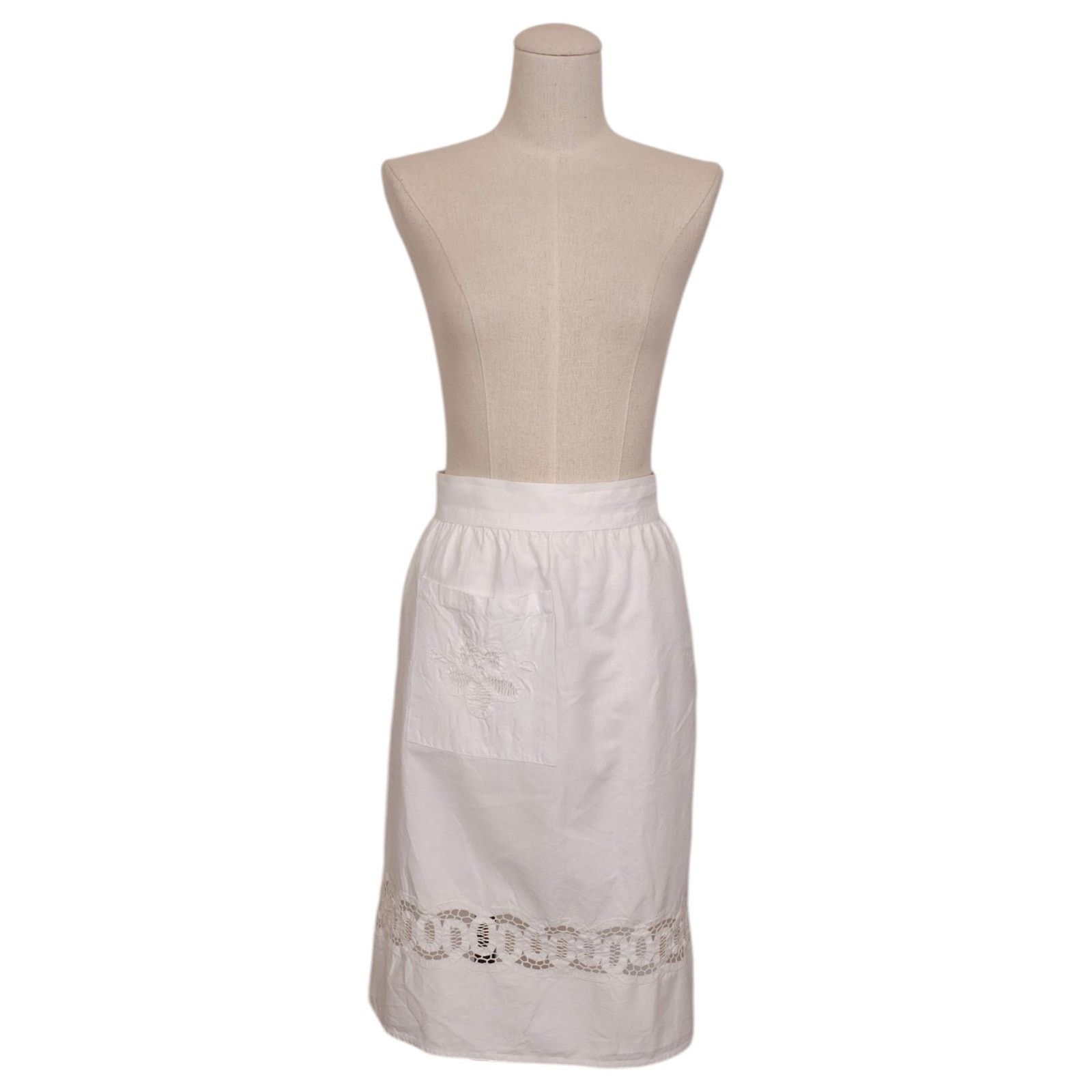 Other Belgian Battenburg Lace Cotton Half Apron White Size ONE SIZE - 1 Thumbnail