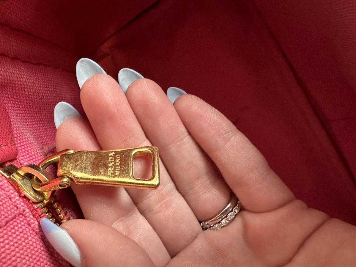 Prada Pink Prada Canapa Tote With Strap Size ONE SIZE - 24 Thumbnail
