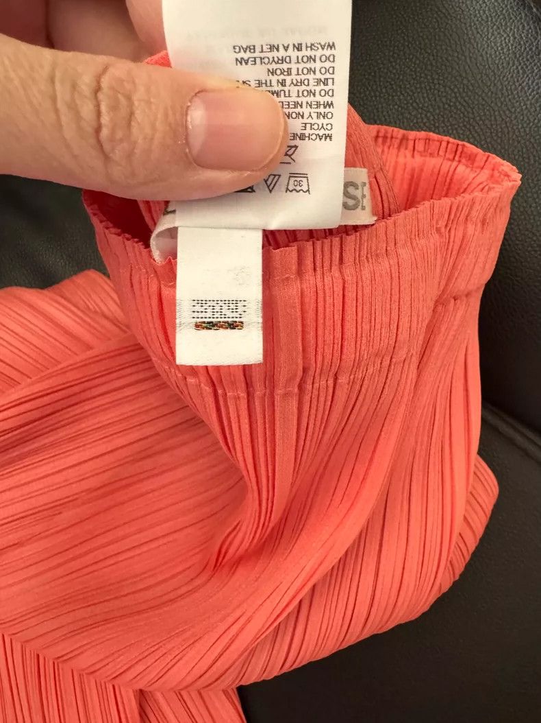 Issey Miyake Issey Miyake size:3 Orange-pink pleated skirt Size 31" - 4 Thumbnail
