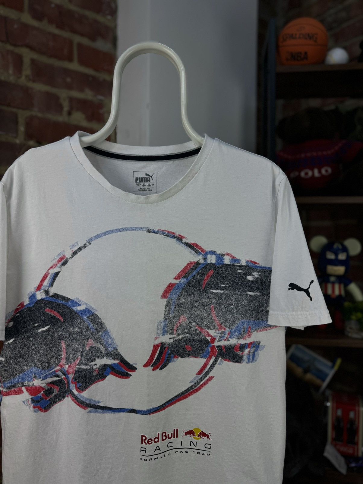 Puma × Red Bull PUMA Redbull Racing Double Bull Printed White T-Shirt Size US L / EU 52-54 / 3 - 2 Thumbnail