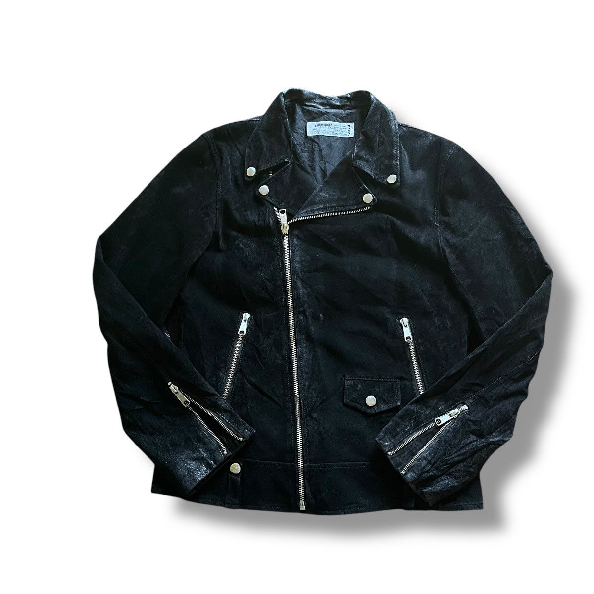 VINTAGE LEGENDA SUEDE DOUBLE COLLAR PUNK JACKET