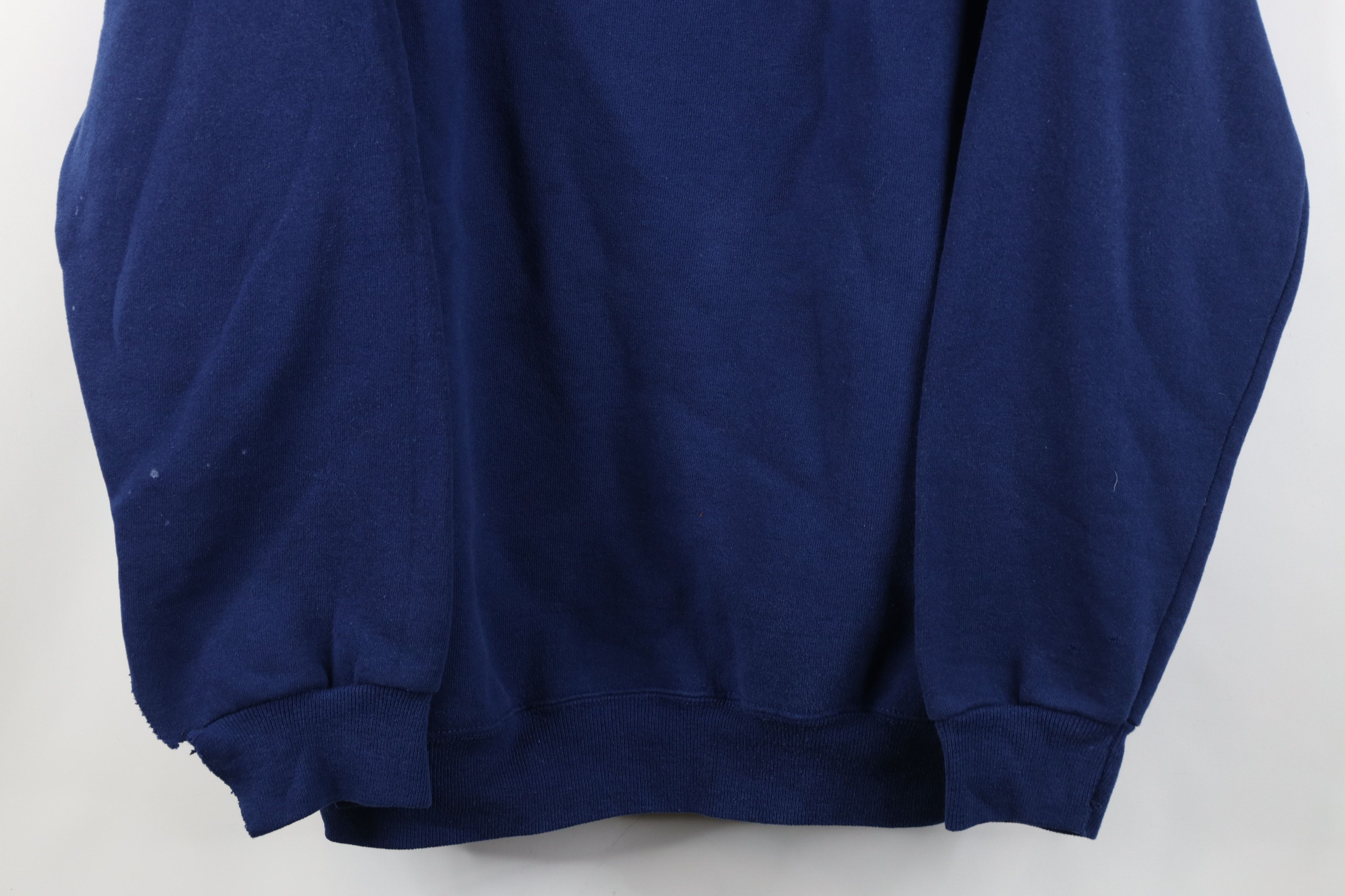 Vintage Vintage 90s Streetwear Blank Heavyweight Sweatshirt Blue USA Size US XXL / EU 58 / 5 - 3 Thumbnail