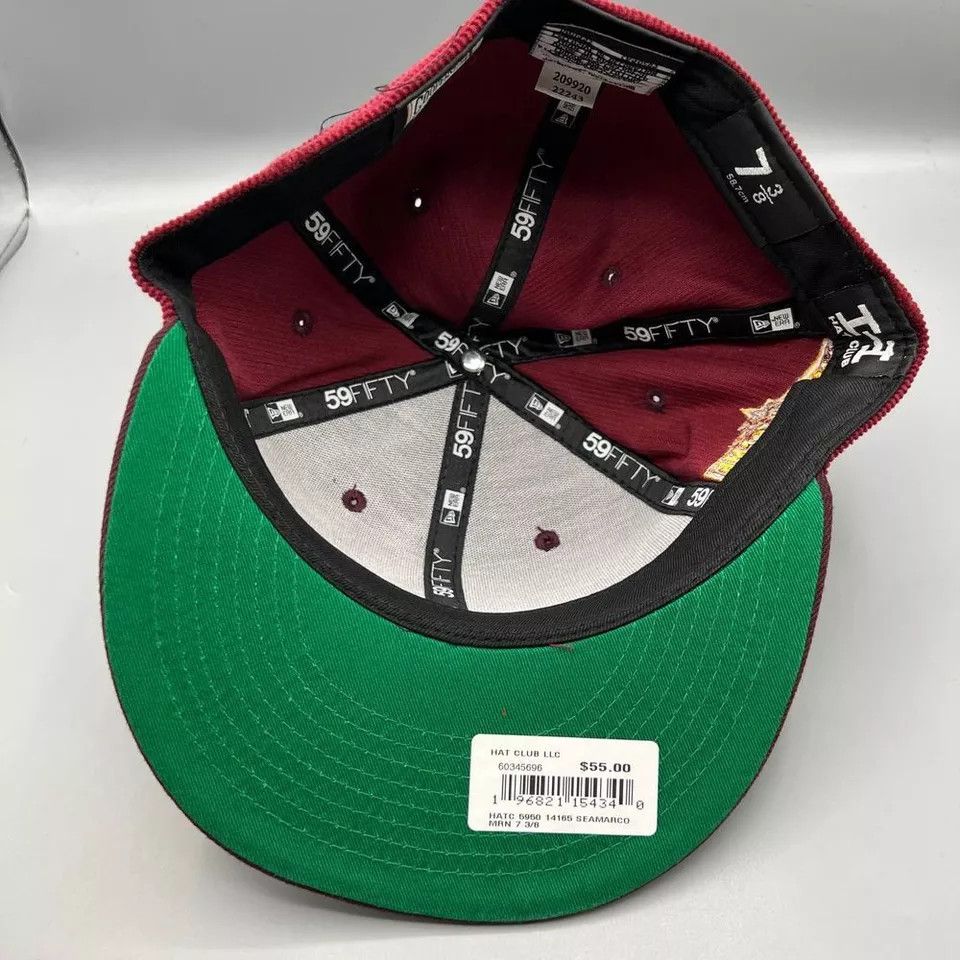 New Era Seattle Mariners Hat Men 7 3/8 Corduroy Fitted Cap New Size ONE SIZE - 6 Thumbnail