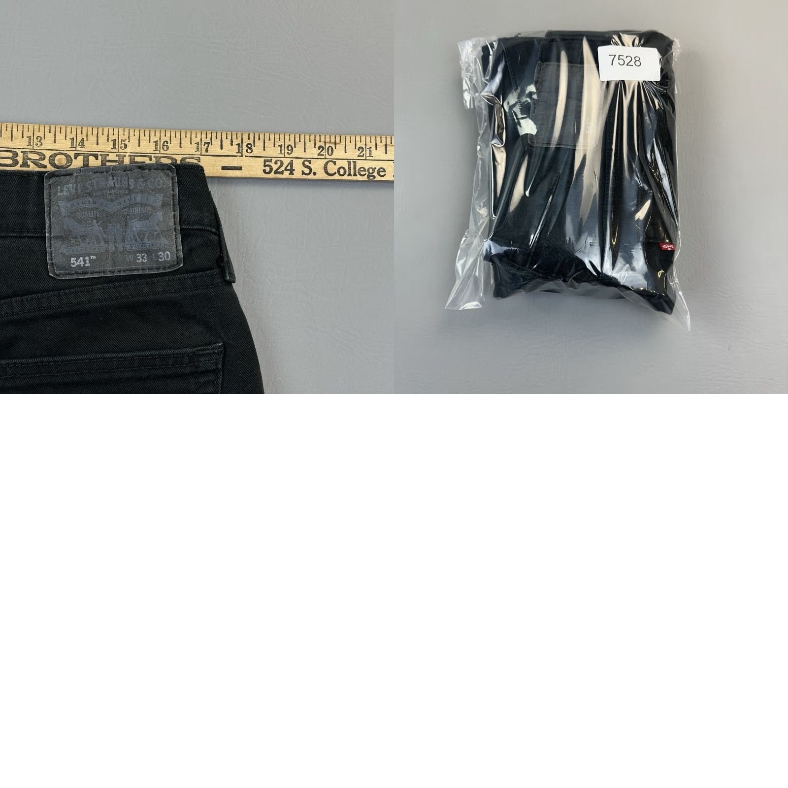 Levi's Levis 541 Jeans Mens Black Denim Athletic Taper Stretch Casual Zip 33x30 34x30 Size US 33 - 9 Thumbnail