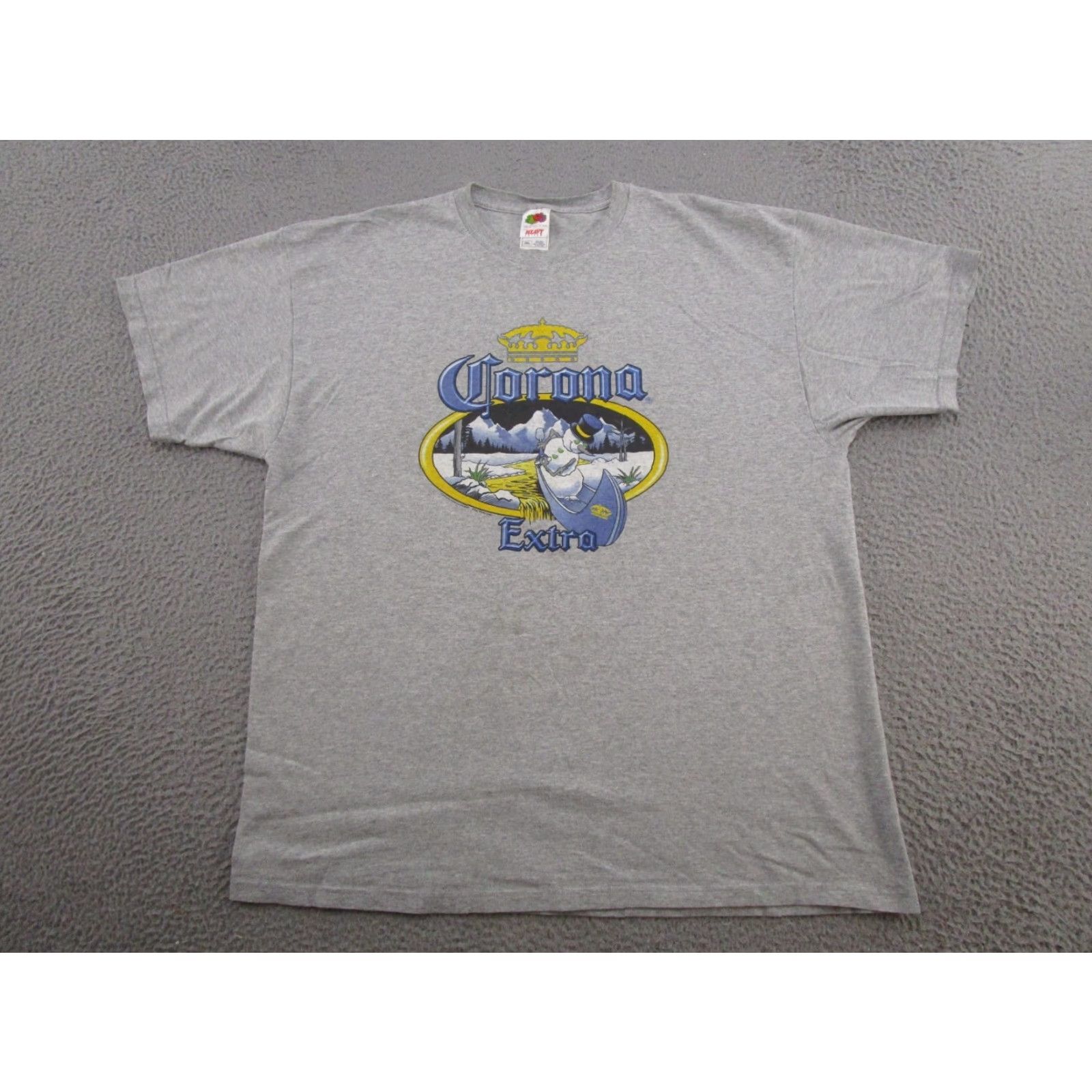 Vintage VINTAGE Corona Extra Beer Snowman Canoe Graphic T-Shirt Mens XL Gray Cotton Short Sleeve Crew Neck Size US XL / EU 56 / 4 - 2 Thumbnail