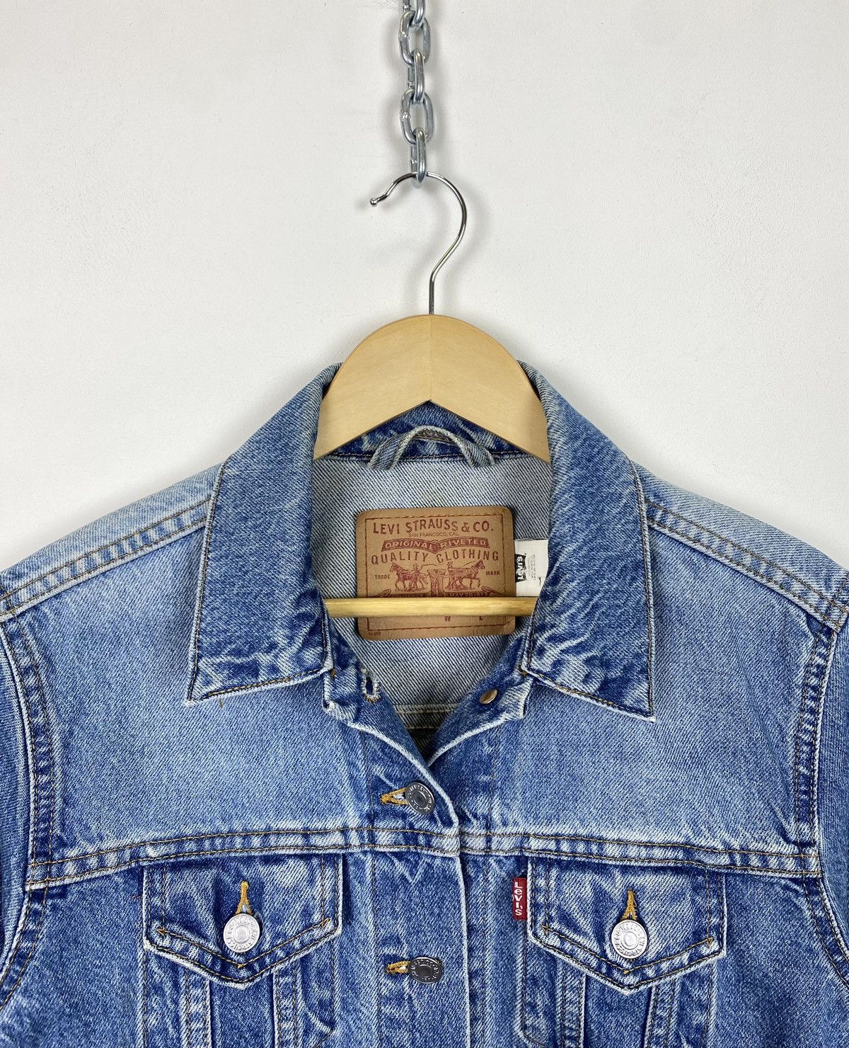Levi's Vintage Levi’s Cropped Ladies Denim Jacket 90’s Jeans Y2K Size M / US 6-8 / IT 42-44 - 4 Thumbnail