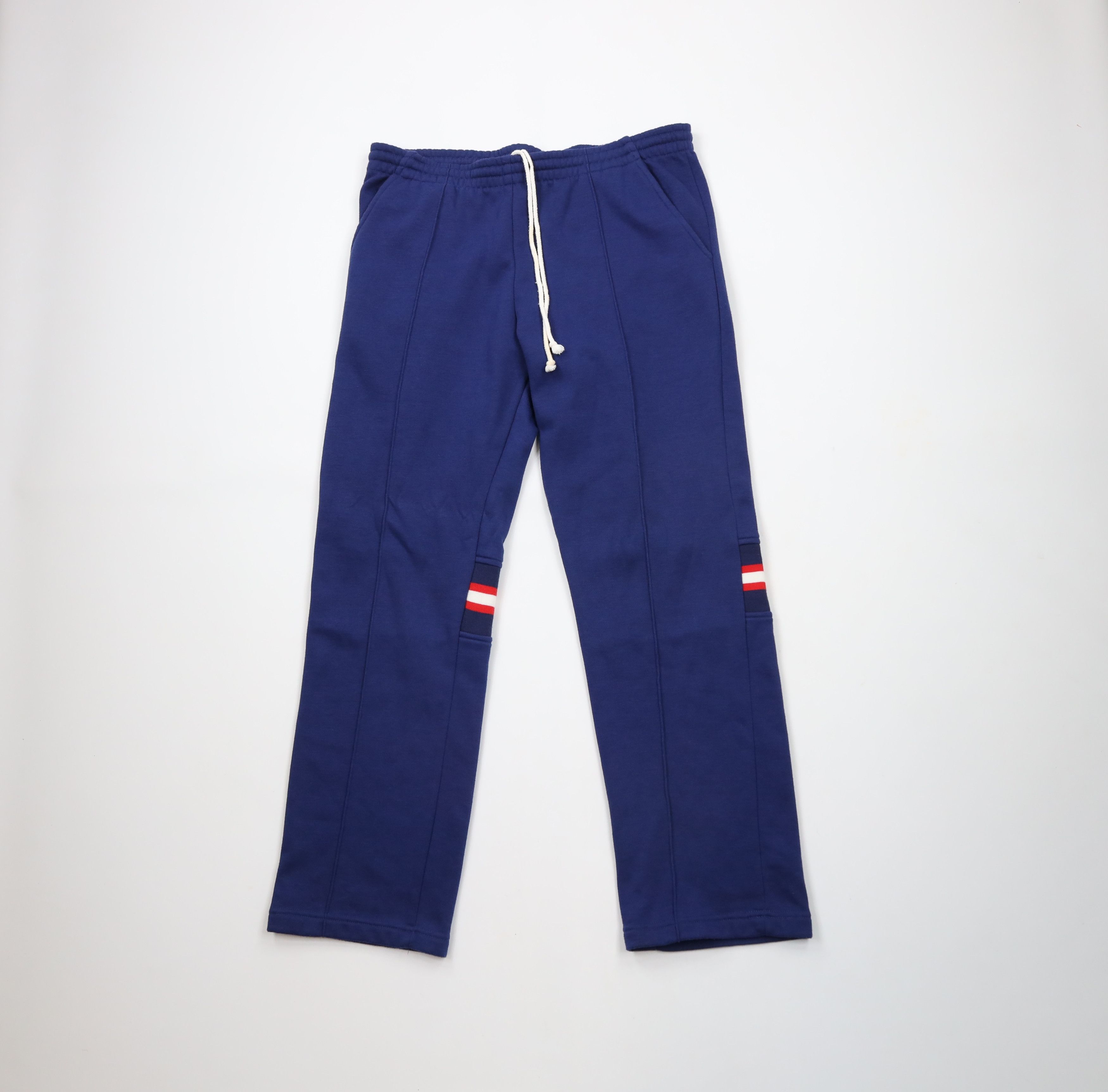 Vintage Vintage 70s Streetwear Striped Flared Sweatpants Pants Blue Size US 38 / EU 54 - 1 Thumbnail
