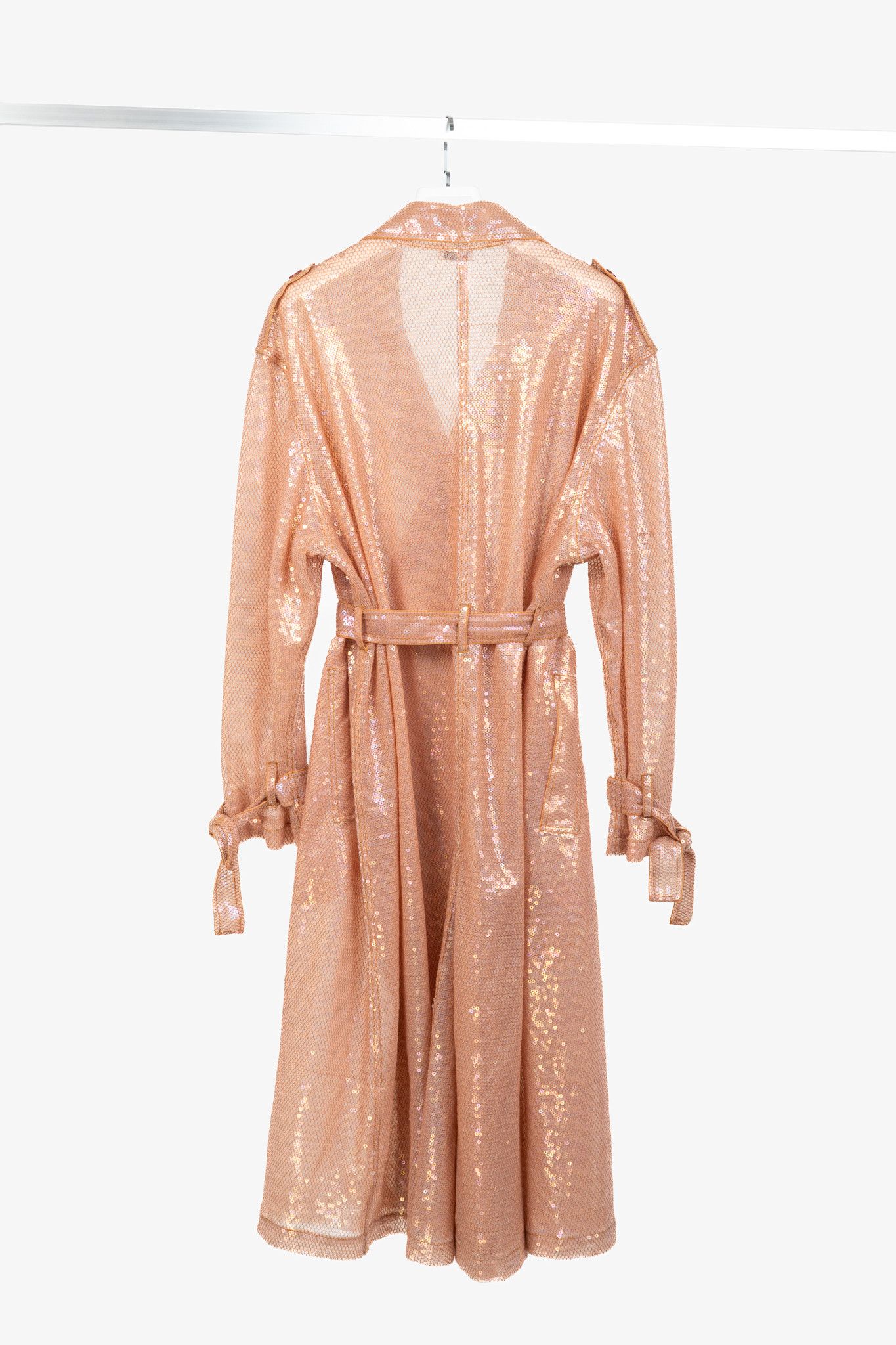 ASHISH Ashish SS19 Runway Sequin Double-Breasted Belted Trench Coat Size L / US 10 / IT 46 - 2 Thumbnail
