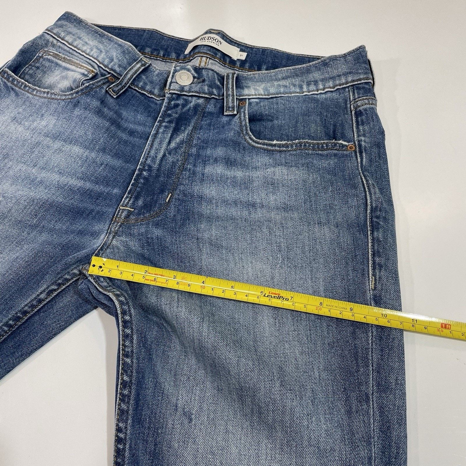 Hudson Hudson Light Wash Mens Zack Slim Fit Distressed Jeans 31x34 Size US 31 - 8 Thumbnail