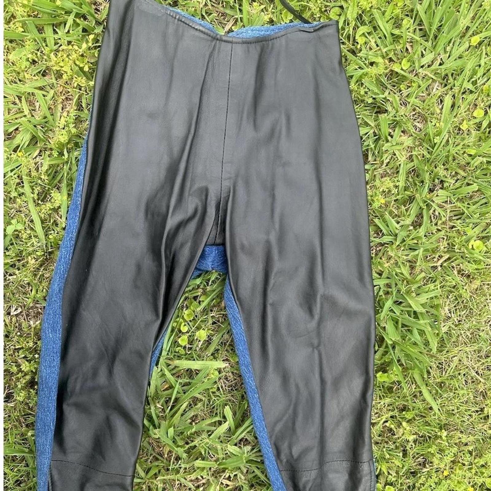 Other Black and blue leather biker pants #bikerchic Size 26" / US 2 / IT 38 - 1 Thumbnail