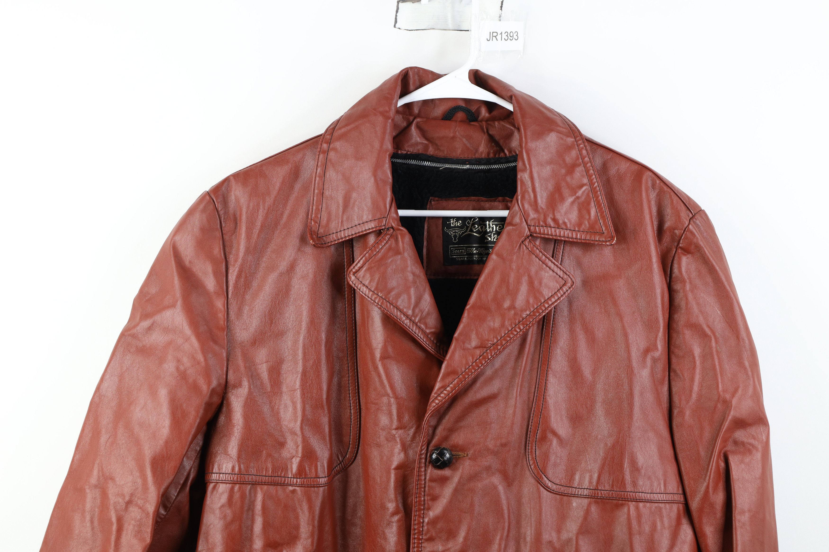 Vintage Vintage 70s Streetwear Fleece Lined Leather Western Jacket Size US XXL / EU 58 / 5 - 2 Thumbnail