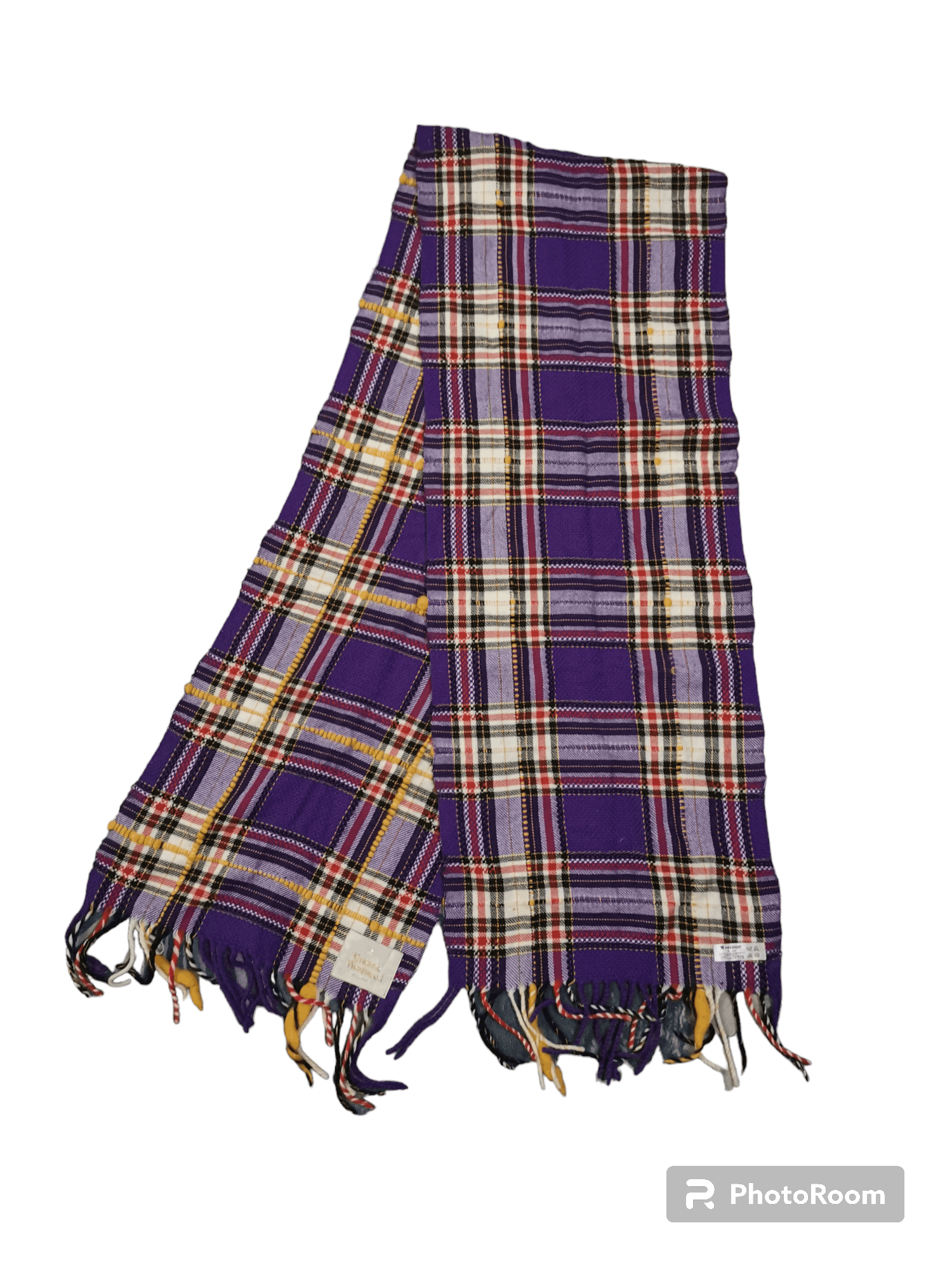 Designer × Vintage × Vivienne Westwood 💎Vtg Vivienne Westwood Wool Scarf / Muffler Gold Label Size ONE SIZE - 4 Thumbnail
