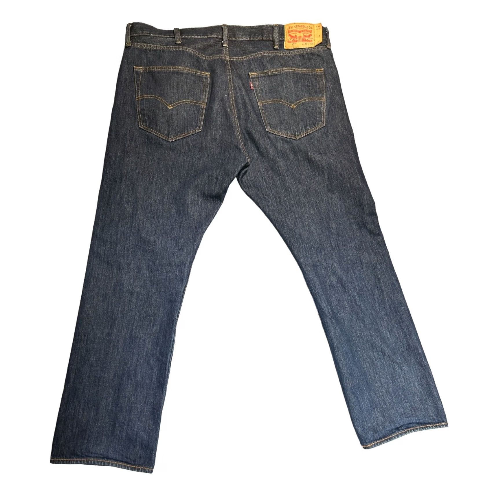 Levi's VINTAGE Levi's 501 Jeans Dark Blue Straight Jeans 40x32 5Buttons Men’s USA 90s Regular Blue Denim Cotton Blend Size US 40 / EU 56 - 6 Thumbnail