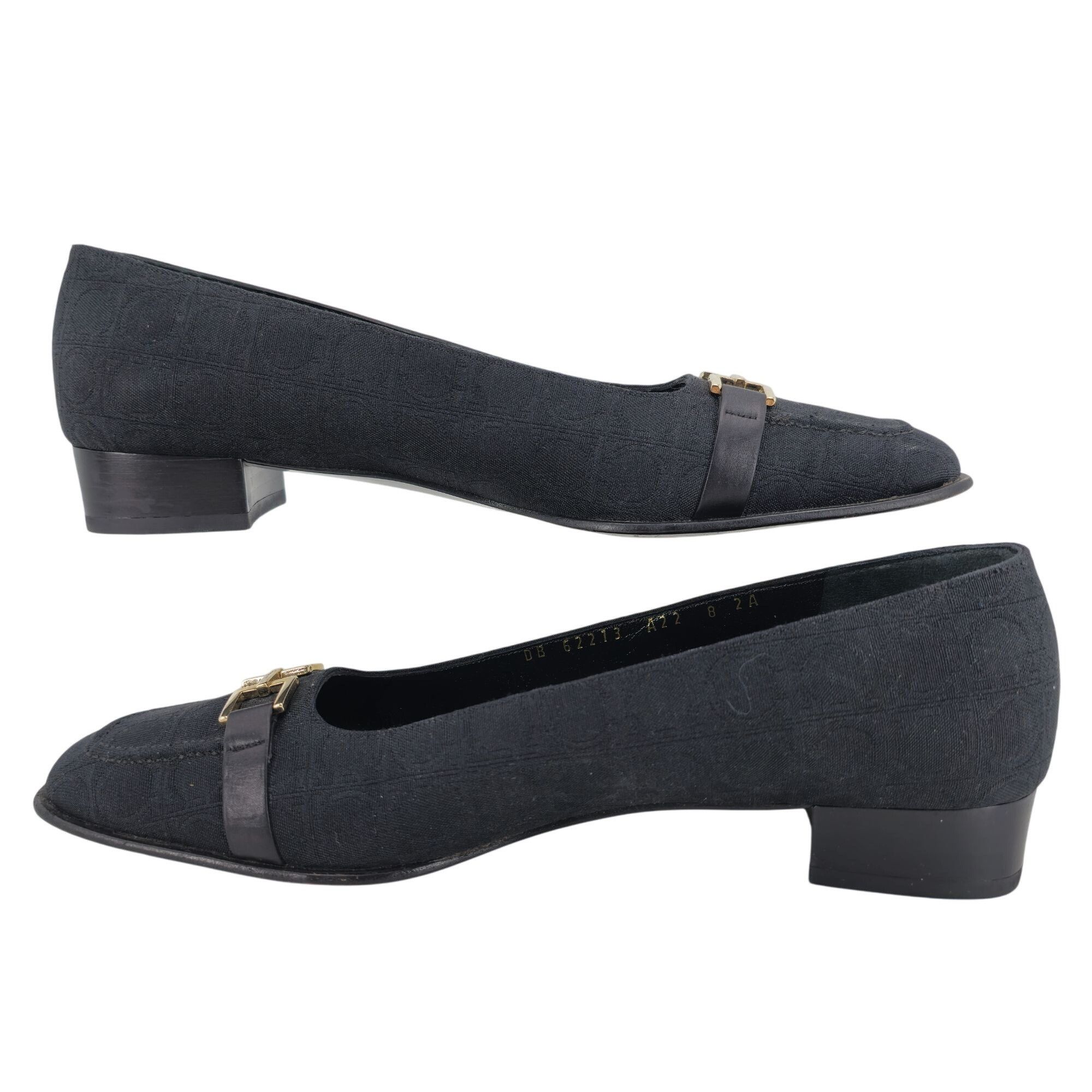 Salvatore Ferragamo Salvatore Ferragamo Italy Womens 8AA Black Signature Gancini Size US 8 / IT 38 - 5 Thumbnail