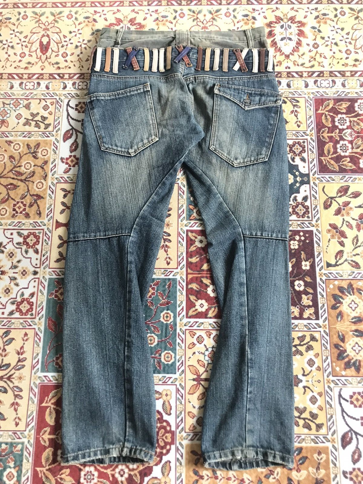 Japanese Brand Vintage Breathmint Double Waist camo twist flared jeans Size US 32 / EU 48 - 1 Thumbnail