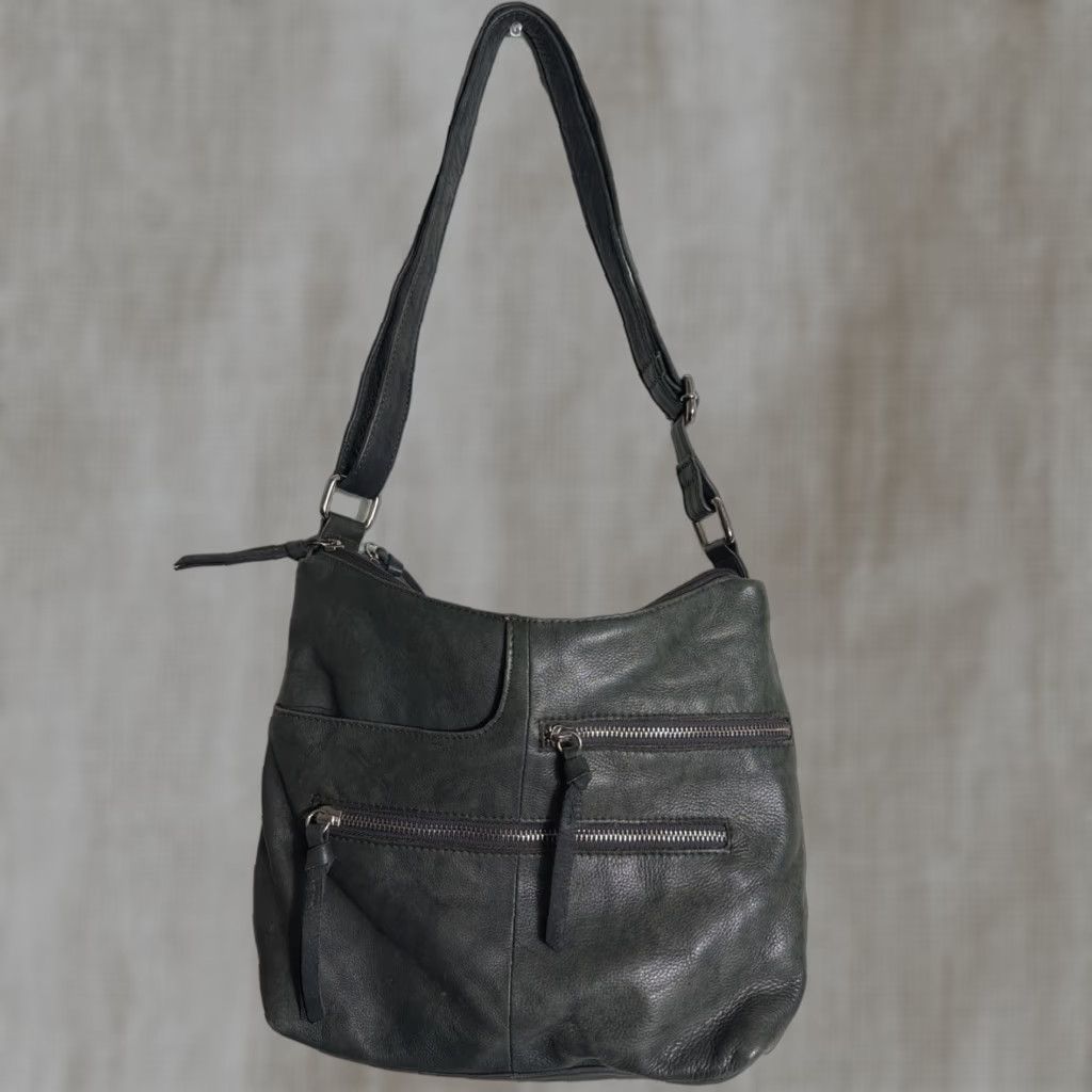 Great American Leatherworks purse Shoulder Bag Green Women 10x9.5x4 Leather Shoulder Strap