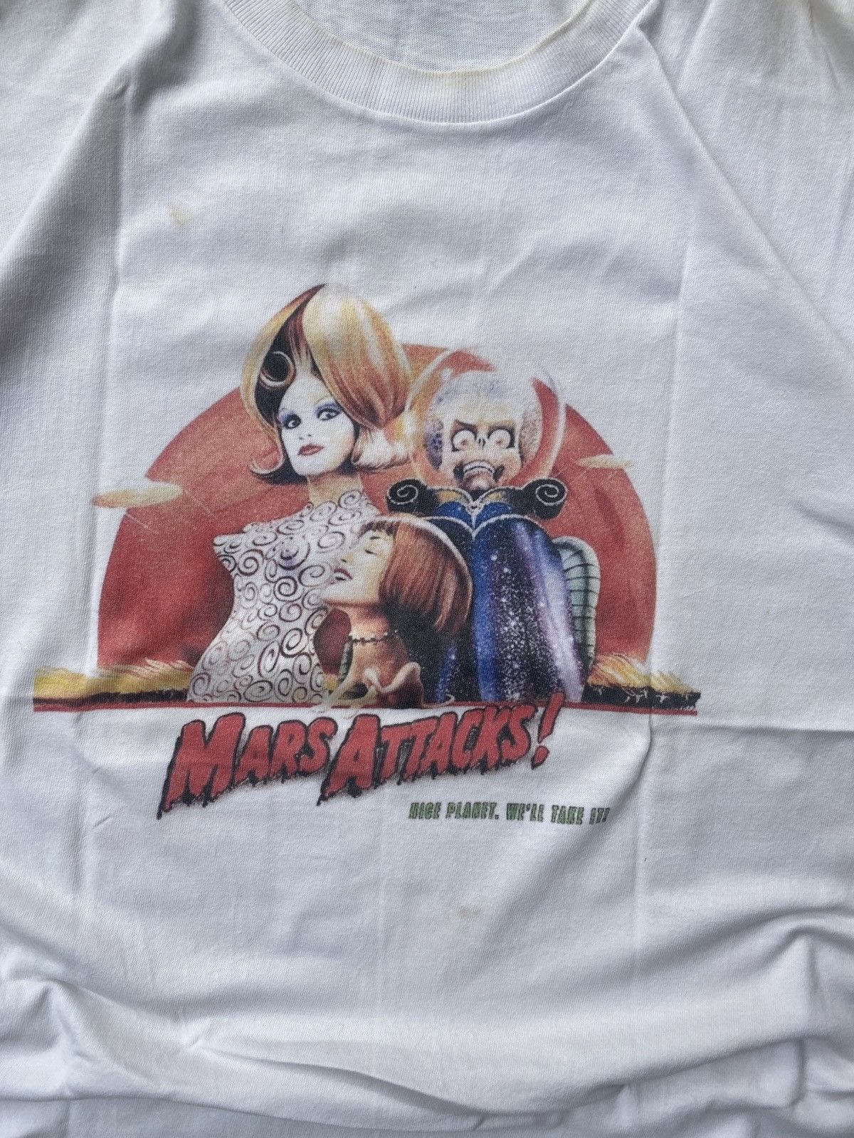 Vintage Vintage Mars Attacks Movie Graphic Tee White Boxy Fit Size US M / EU 48-50 / 2 - 7 Thumbnail