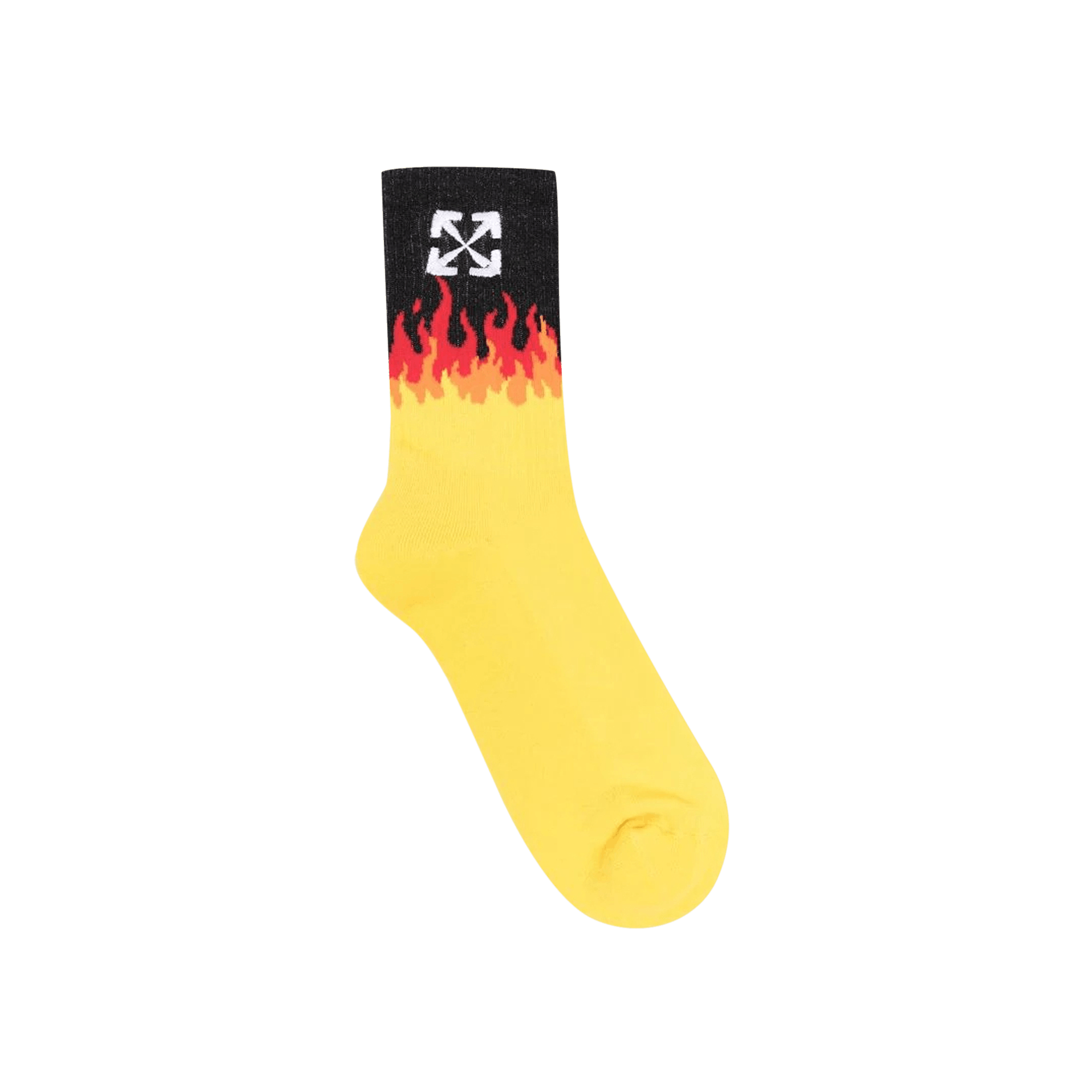 Off White Off White Flames Socks Yellow White Grailed
