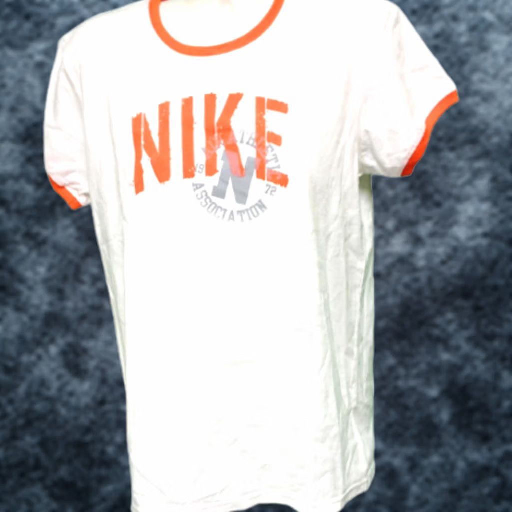 Nike Womens Nike Vintage Tee 2005 Short Sleeve T-Shirt White Orange Grey Nike 100% Cotton Crew Neck M Size M / US 6-8 / IT 42-44 - 1 Thumbnail