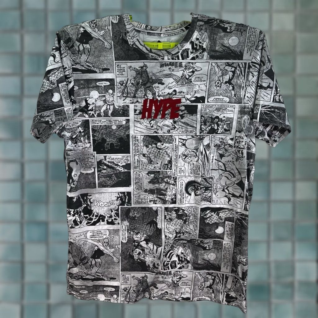 Vintage VINTAGE HYPE Men's T-Shirt Large White Comic Strip Atom Graphic Short Sleeve Crew Neck Cotton Size US L / EU 52-54 / 3 - 1 Thumbnail