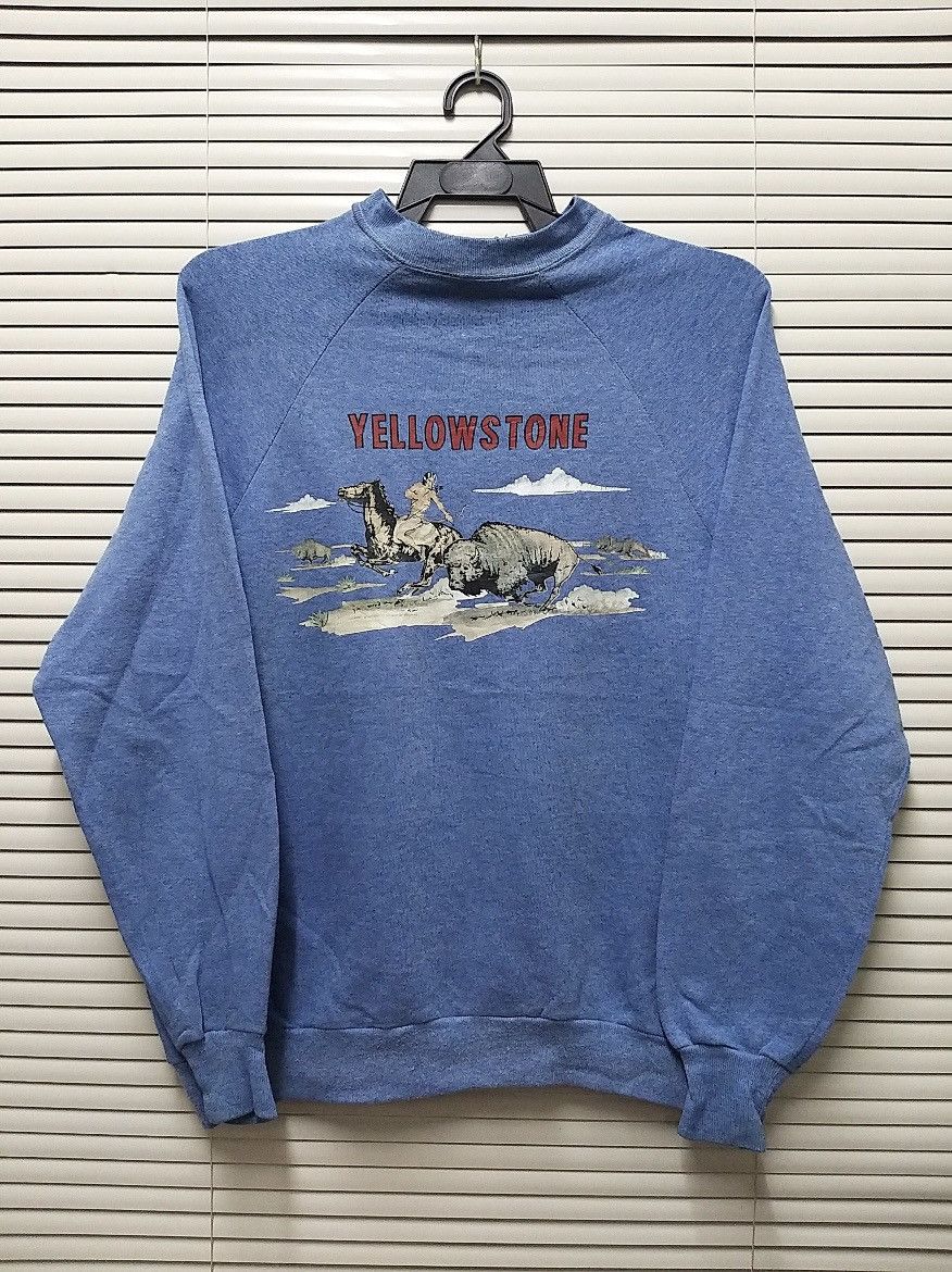 Vintage VINTAGE 80'S YELLOWSTONE IRON ON 1981 PULLOVER SWEATSHIRT Size US L / EU 52-54 / 3 - 1 Thumbnail