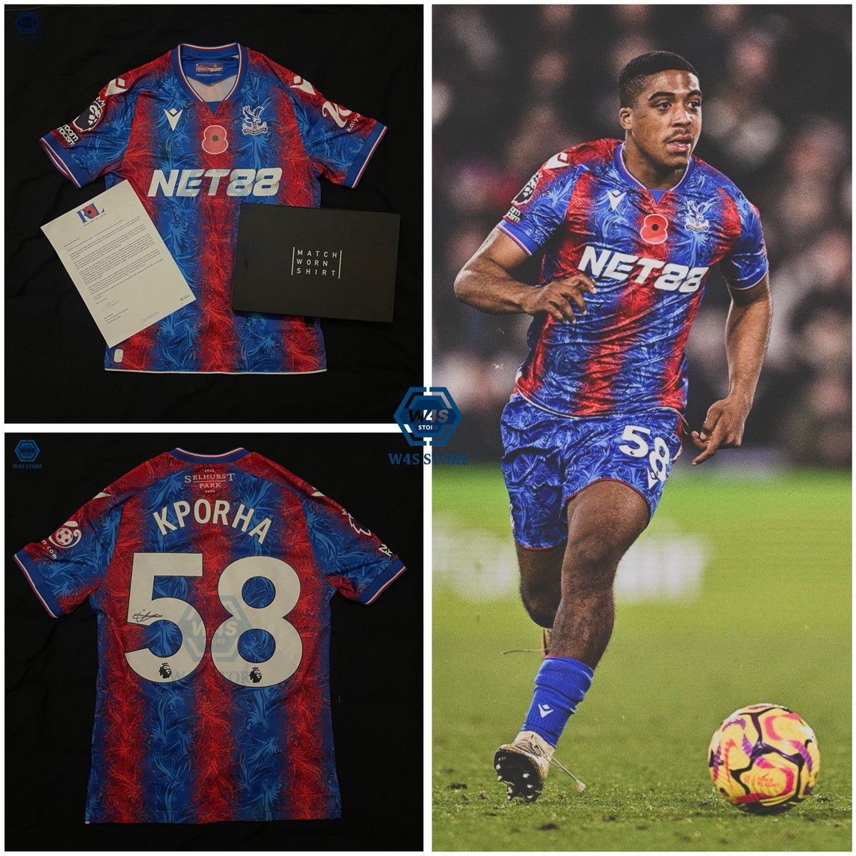 Macron Jersey Crystal Palace Home 2024/2025 Matchworn Size US M / EU 48-50 / 2 - 1 Thumbnail
