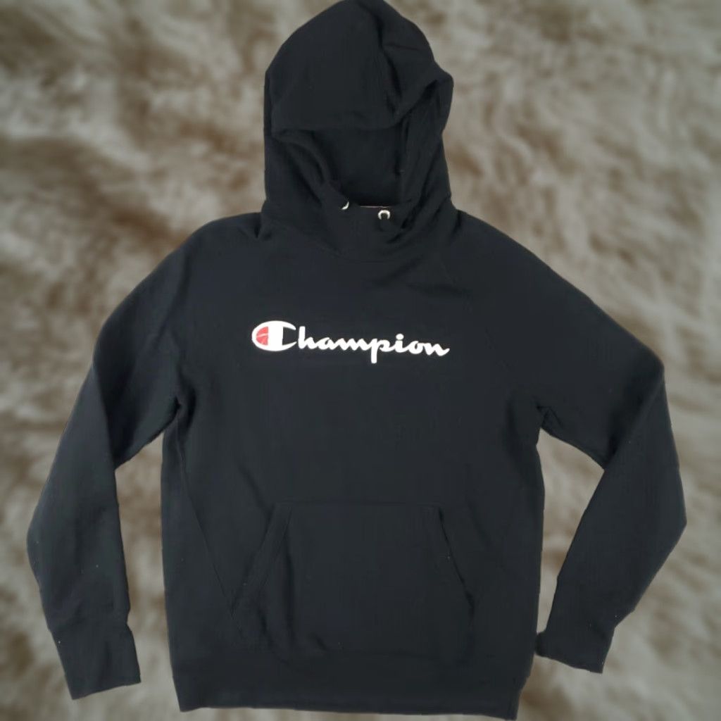 Champion VINTAGE Champion Hoodie Pullover Mens S Black Casual Knit Logo Spring Fall Winter Outdoor Sports Size US S / EU 44-46 / 1 - 1 Thumbnail