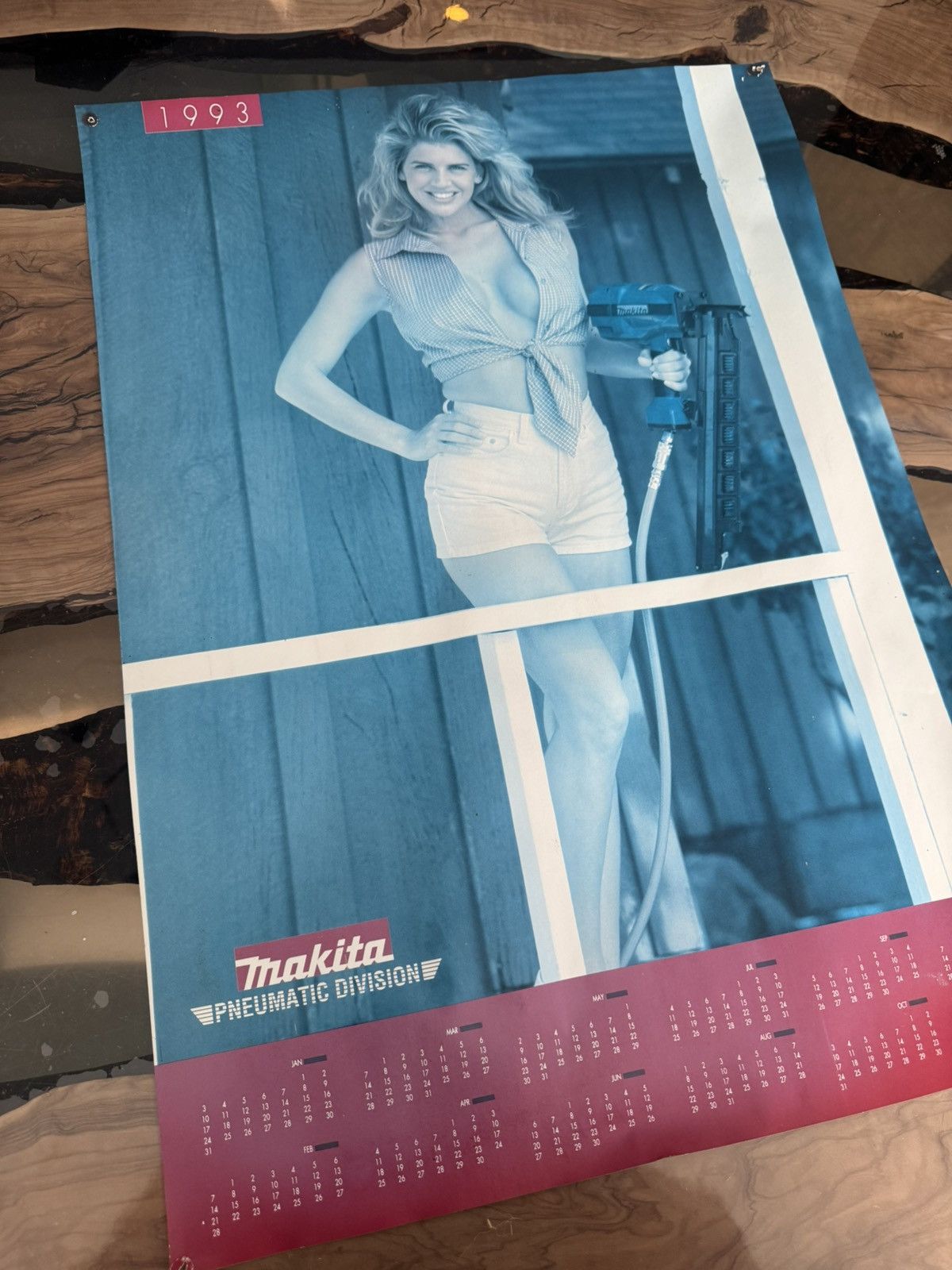 Playboy Makita Nail Gun Babe 1993 Calendar Sexy Girl Poster Size ONE SIZE - 6 Thumbnail
