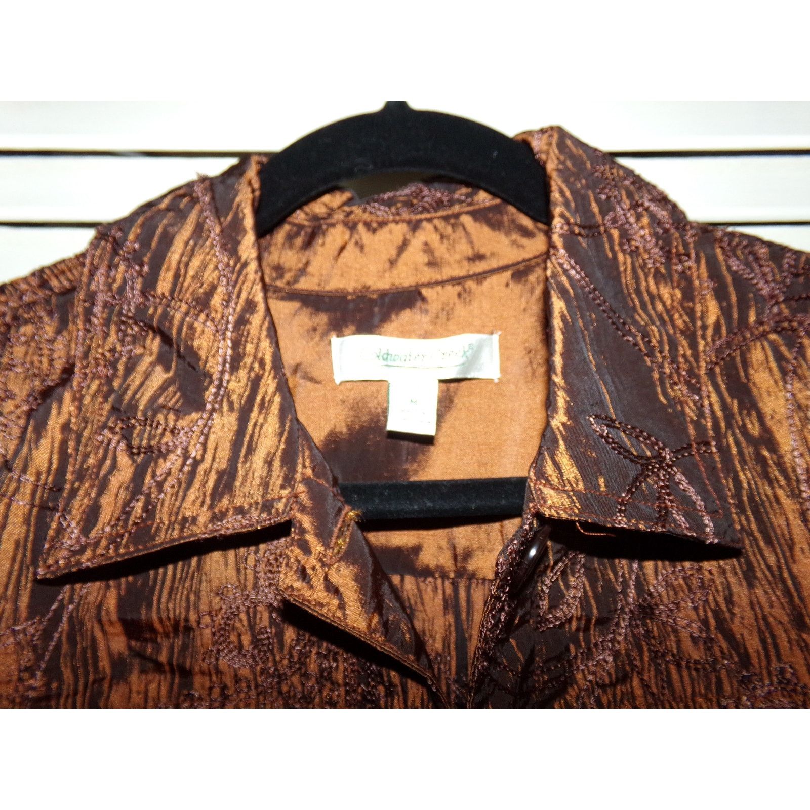Coldwater Creek Coldwater Creek brown crinkle fabric jacket M EUC Size M / US 6-8 / IT 42-44 - 3 Thumbnail