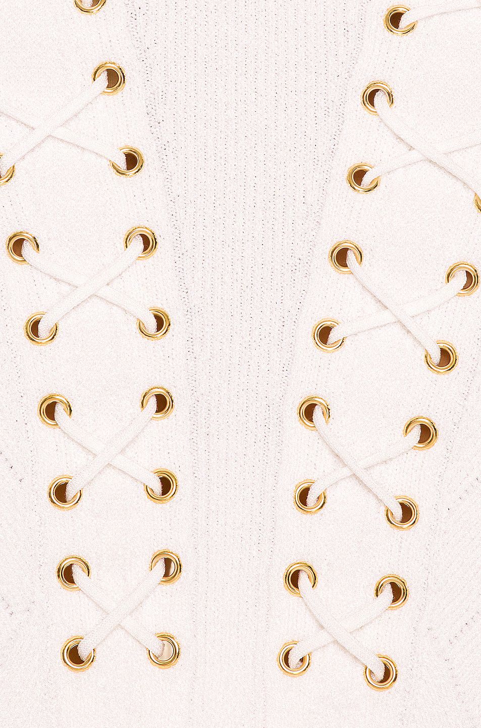Balmain o1y0525 Laces Mini Dress in Off-White Size S / US 4 / IT 40 - 4 Thumbnail