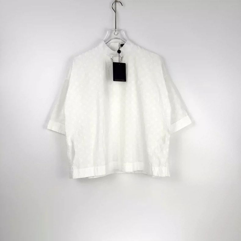 Louis Vuitton Louis Vuitton White short sleeve shirt with dark lines and Size XS / US 0-2 / IT 36-38 - 3 Thumbnail